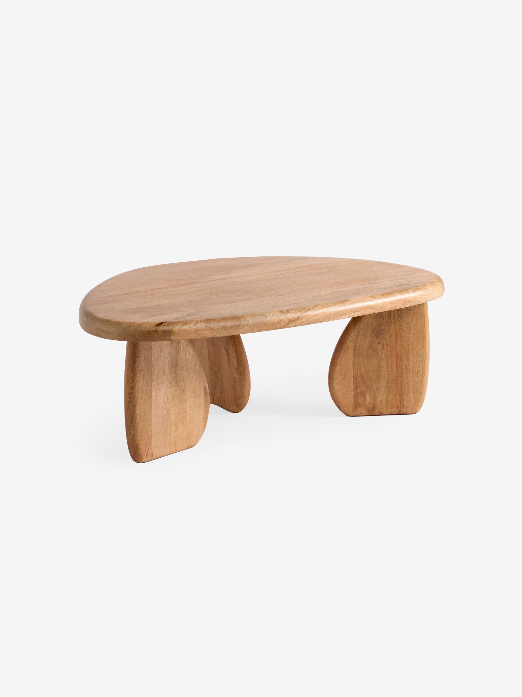 Dory Shaped Coffee Table in Mid Tone Mango Wood - Image 4 of 5