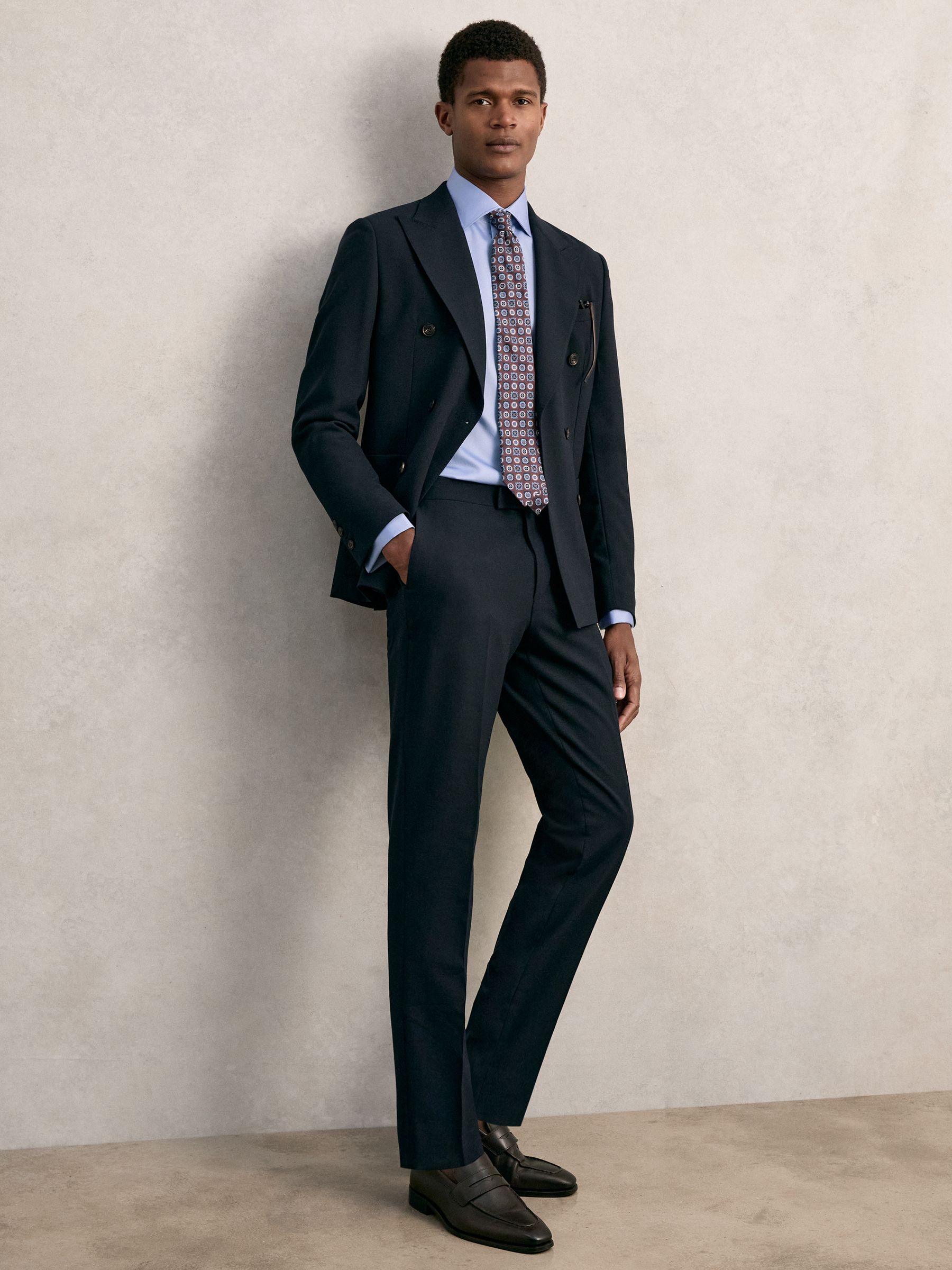 Slim Fit Cotton-Sateen Shirt in Mid Blue - Image 7 of 8