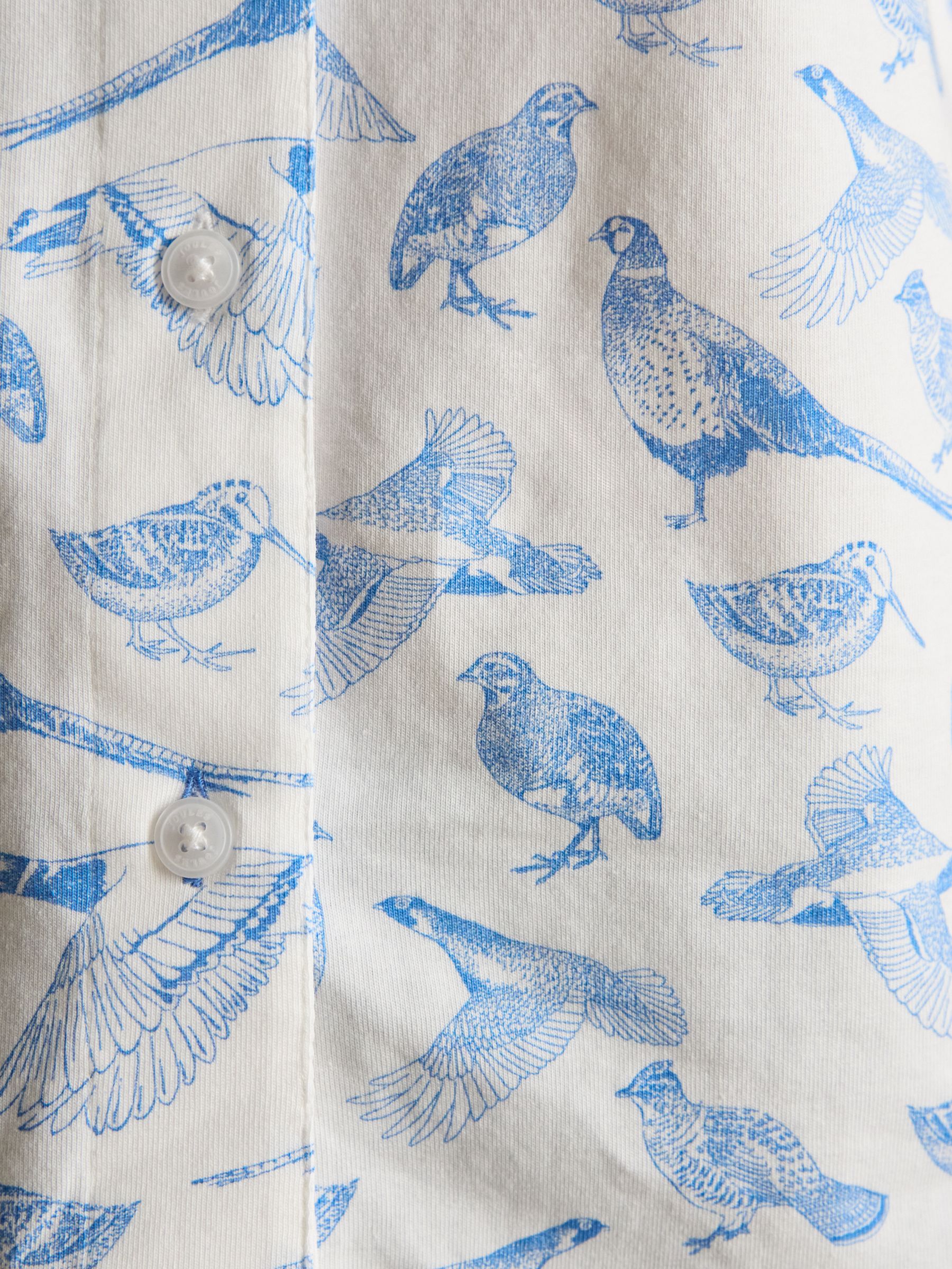 Charlotte White Blue Pheasants Printed Jersey Shirt - Image 9 of 10