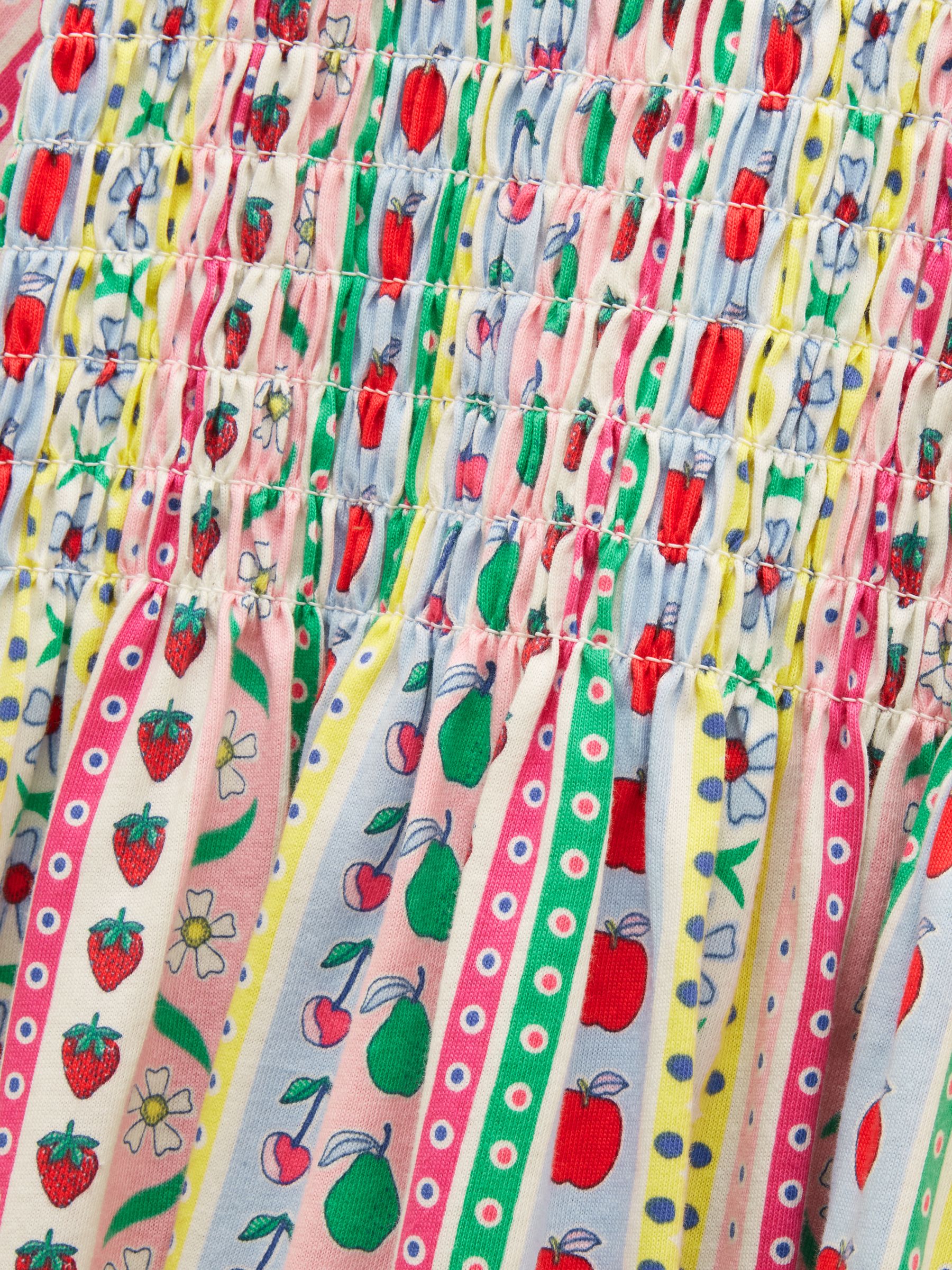 Girls' Gracie Multi Stripe Short Sleeve Shirred Dress - Image 3 of 5