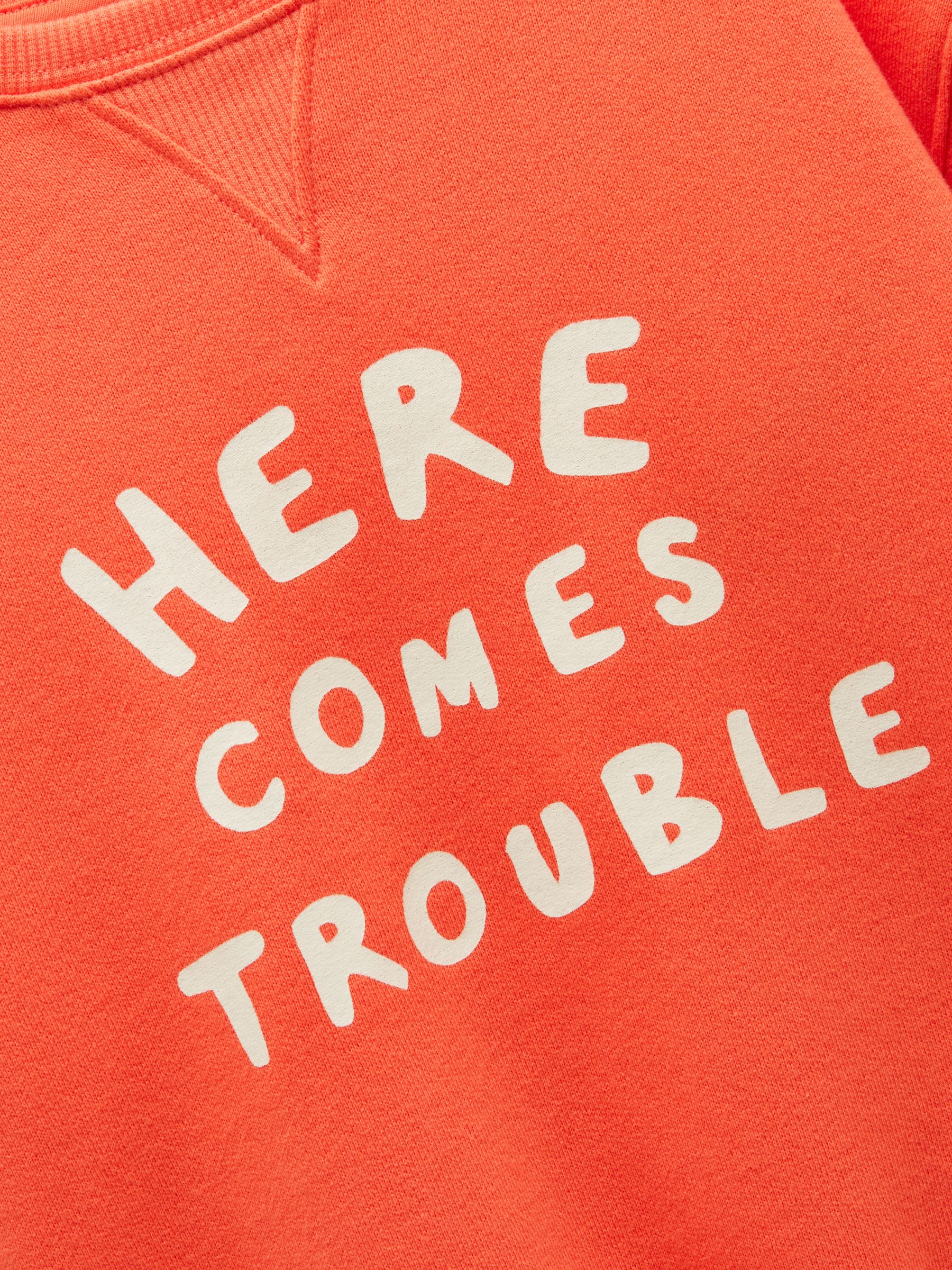 Kids' Sundaze Orange Slogan Crew Neck Sweatshirt - Image 5 of 7