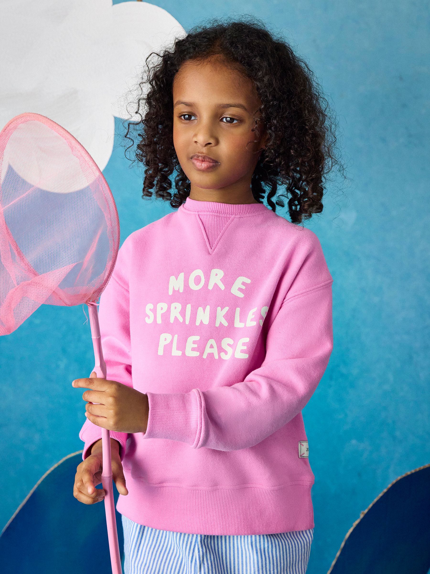 Kids' Sundaze Bright Pink Slogan Crew Neck Sweatshirt - Image 1 of 7
