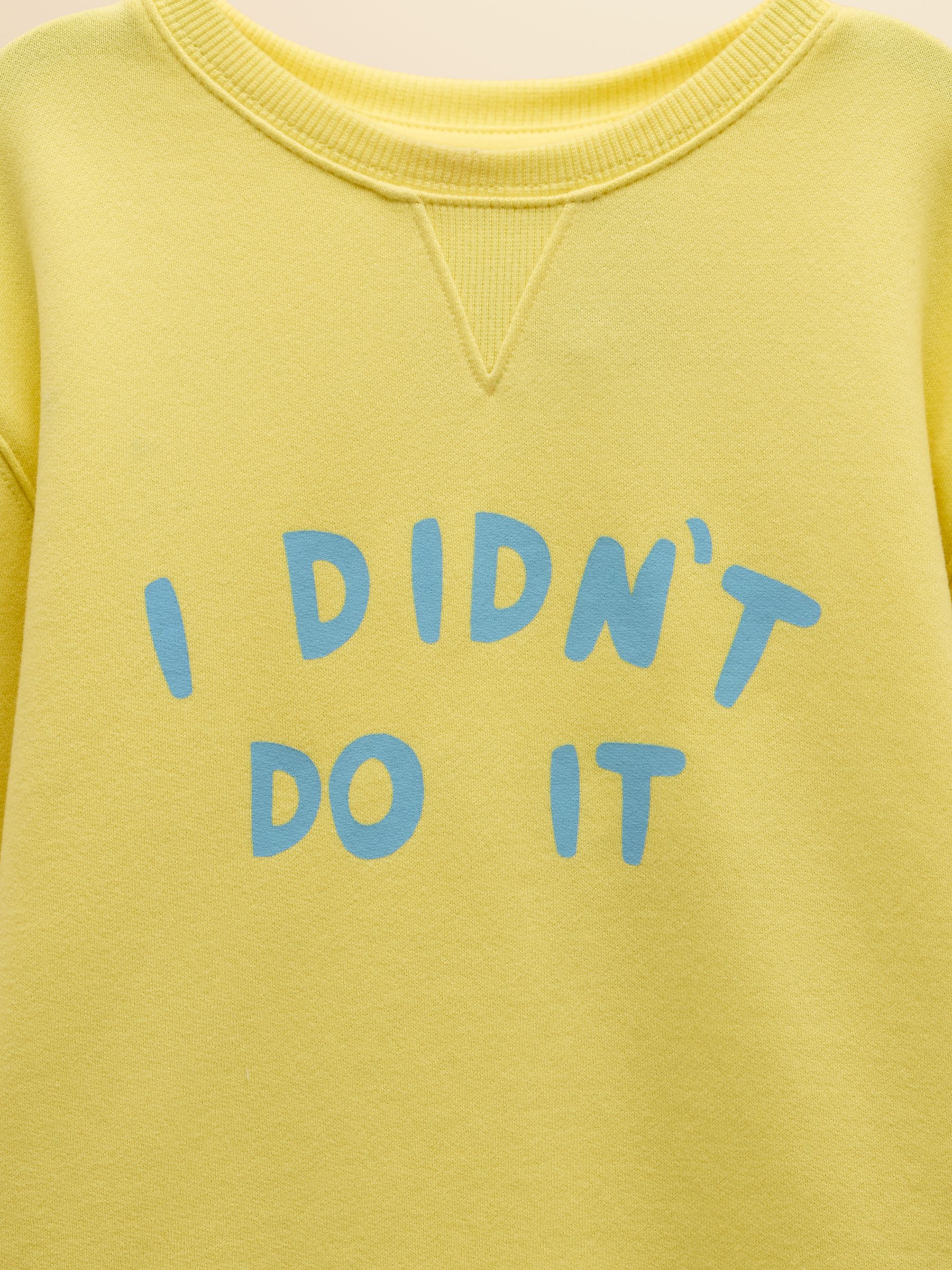 Kids' Sundaze Yellow Slogan Crew Neck Sweatshirt - Image 3 of 5