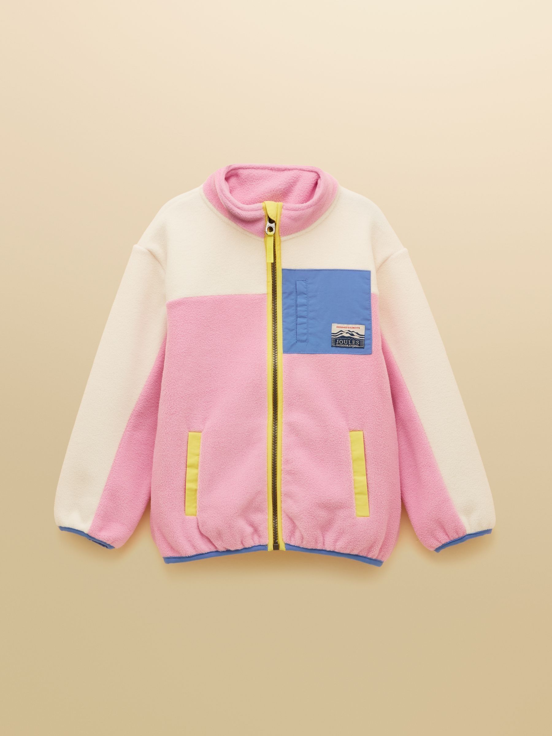 Girls' Pink & Cream Zip Up Polar Fleece - Image 1 of 5