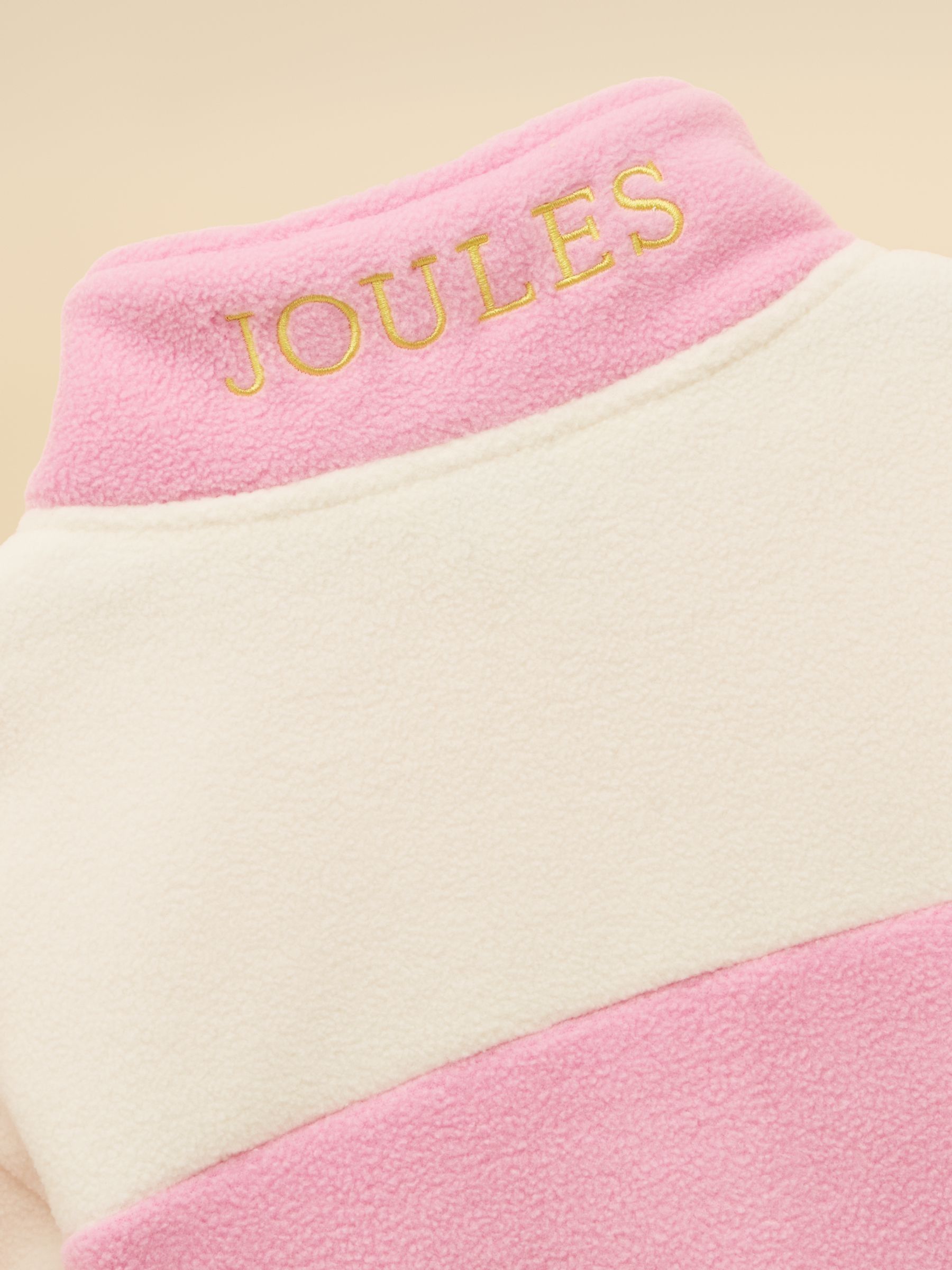 Girls' Pink & Cream Zip Up Polar Fleece - Image 5 of 5