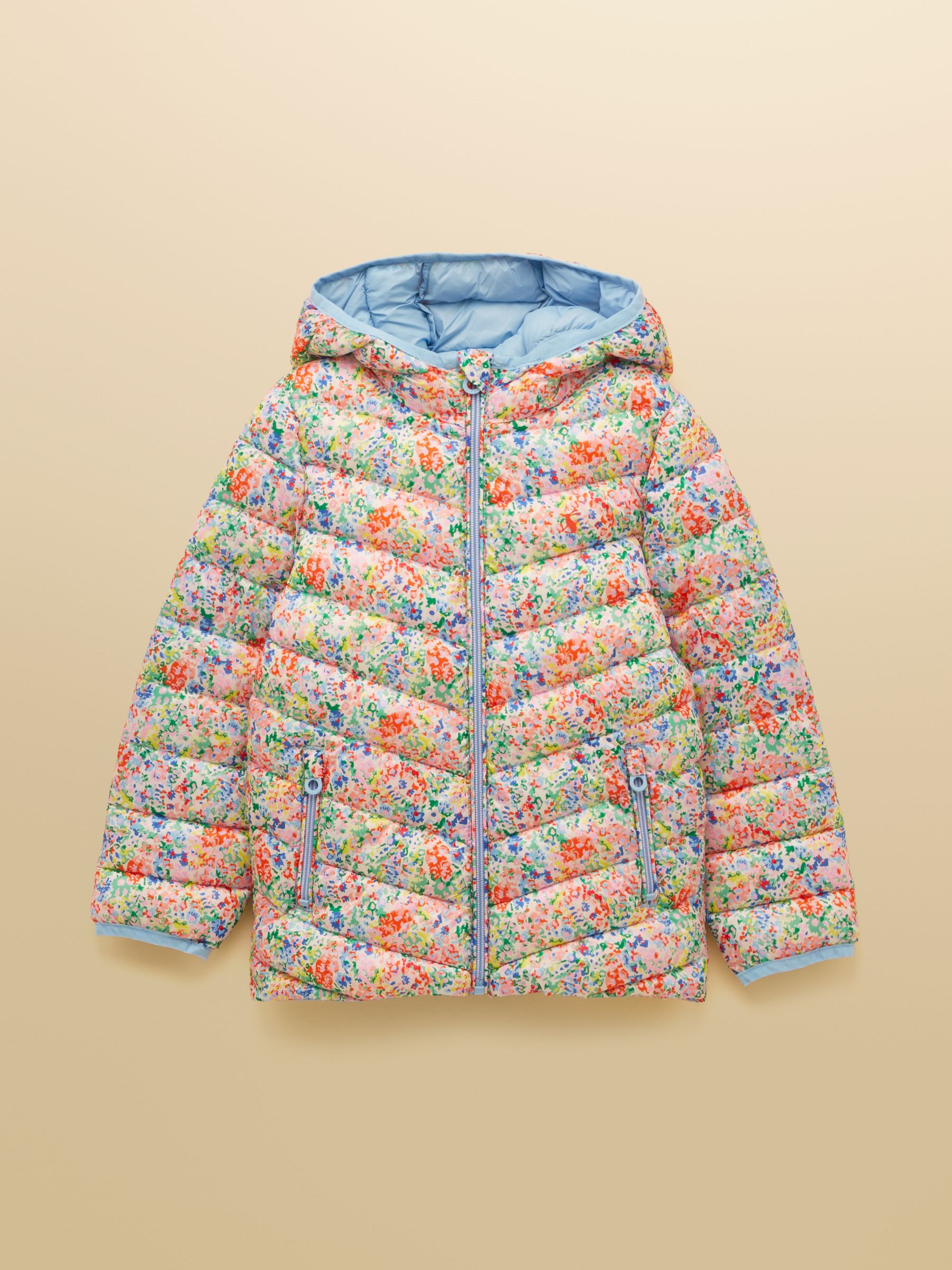 Kids' Cairn Cream Ditsy Showerproof Padded Coat with Hood - Image 1 of 5