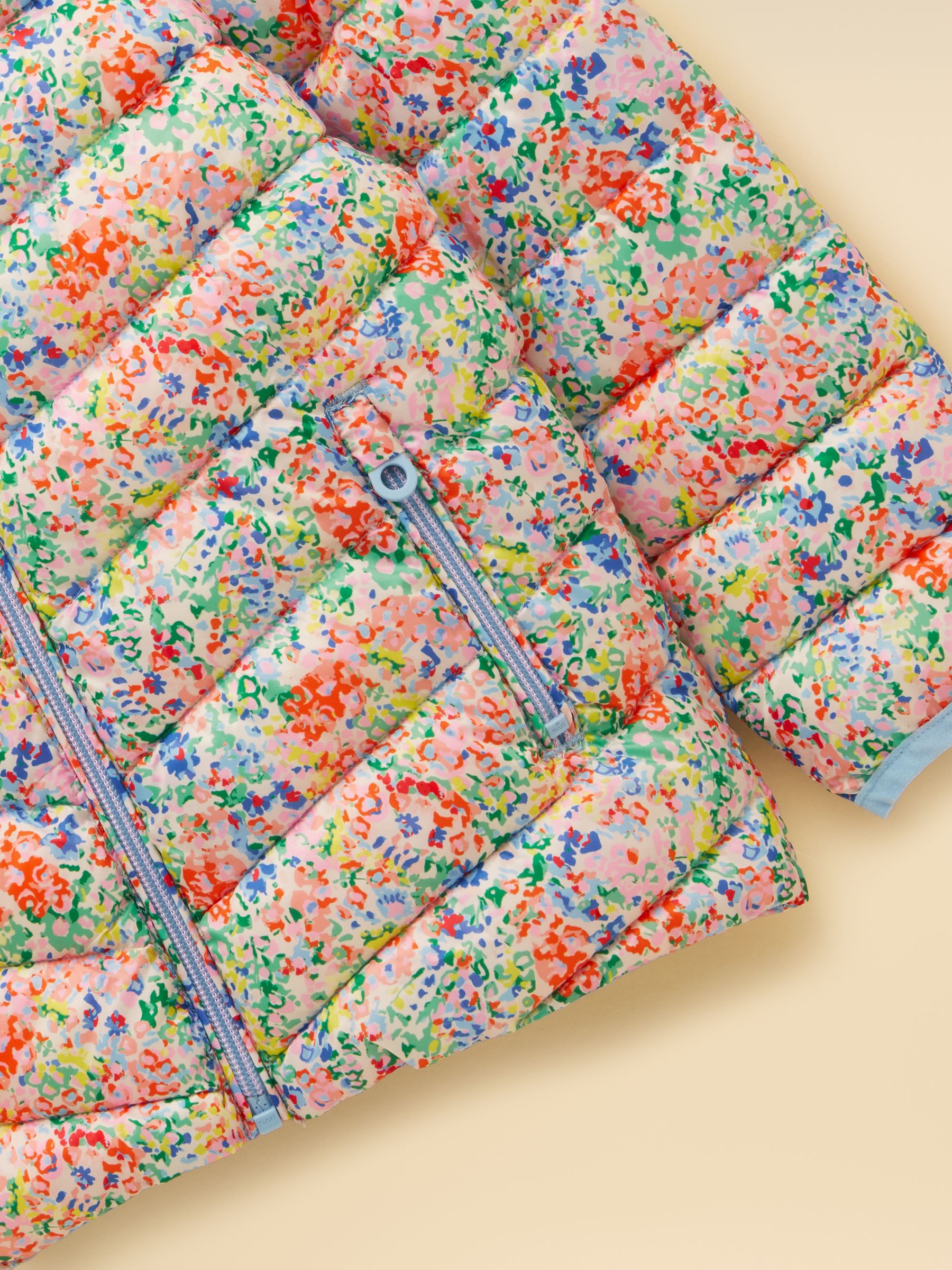 Kids' Cairn Cream Ditsy Showerproof Padded Coat with Hood - Image 3 of 5