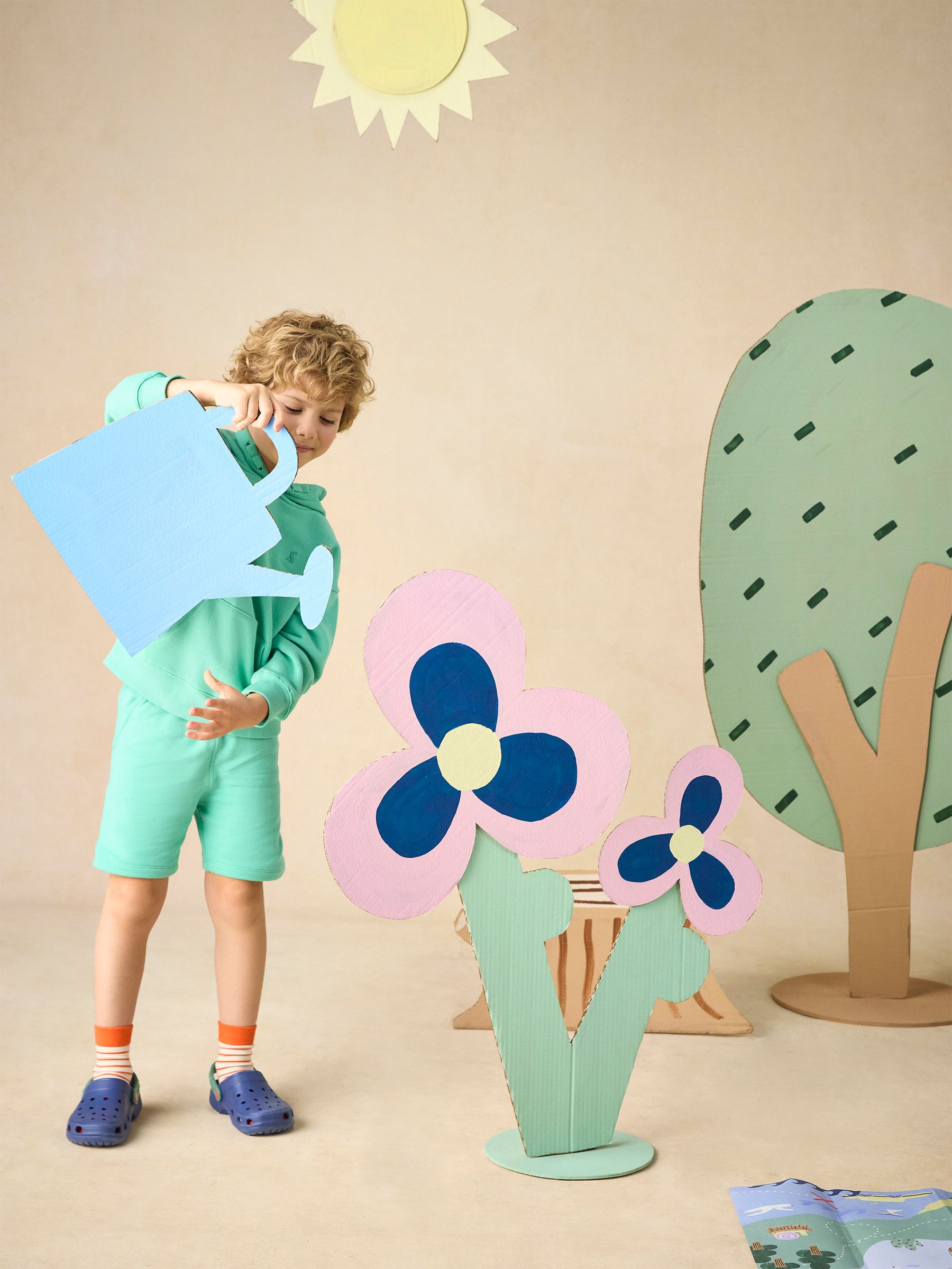 Kids' Sundaze Turquoise Green Loopback Sweat Shorts - Image 2 of 7