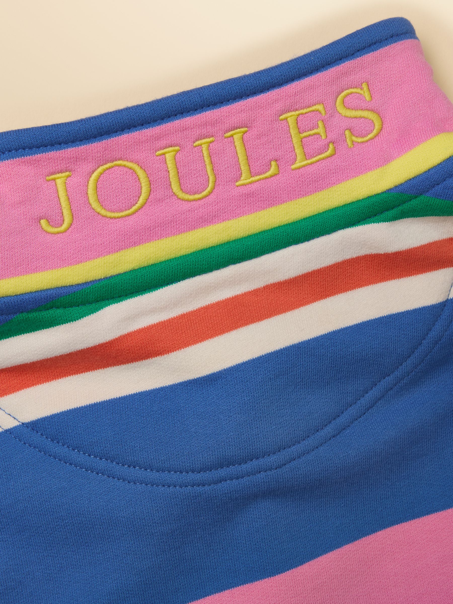 Boys' Alfie Blue & Pink Stripe Quarter Zip Sweatshirt - Image 3 of 5