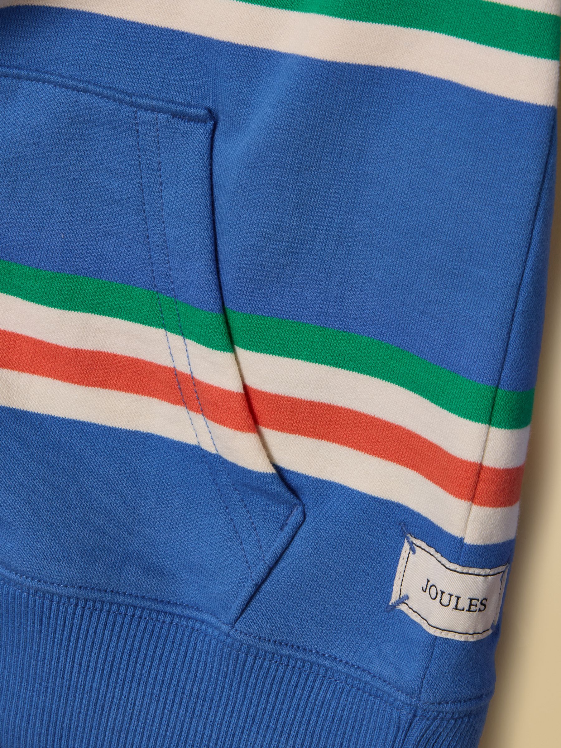 Boys' Alfie Blue & Pink Stripe Quarter Zip Sweatshirt - Image 5 of 5