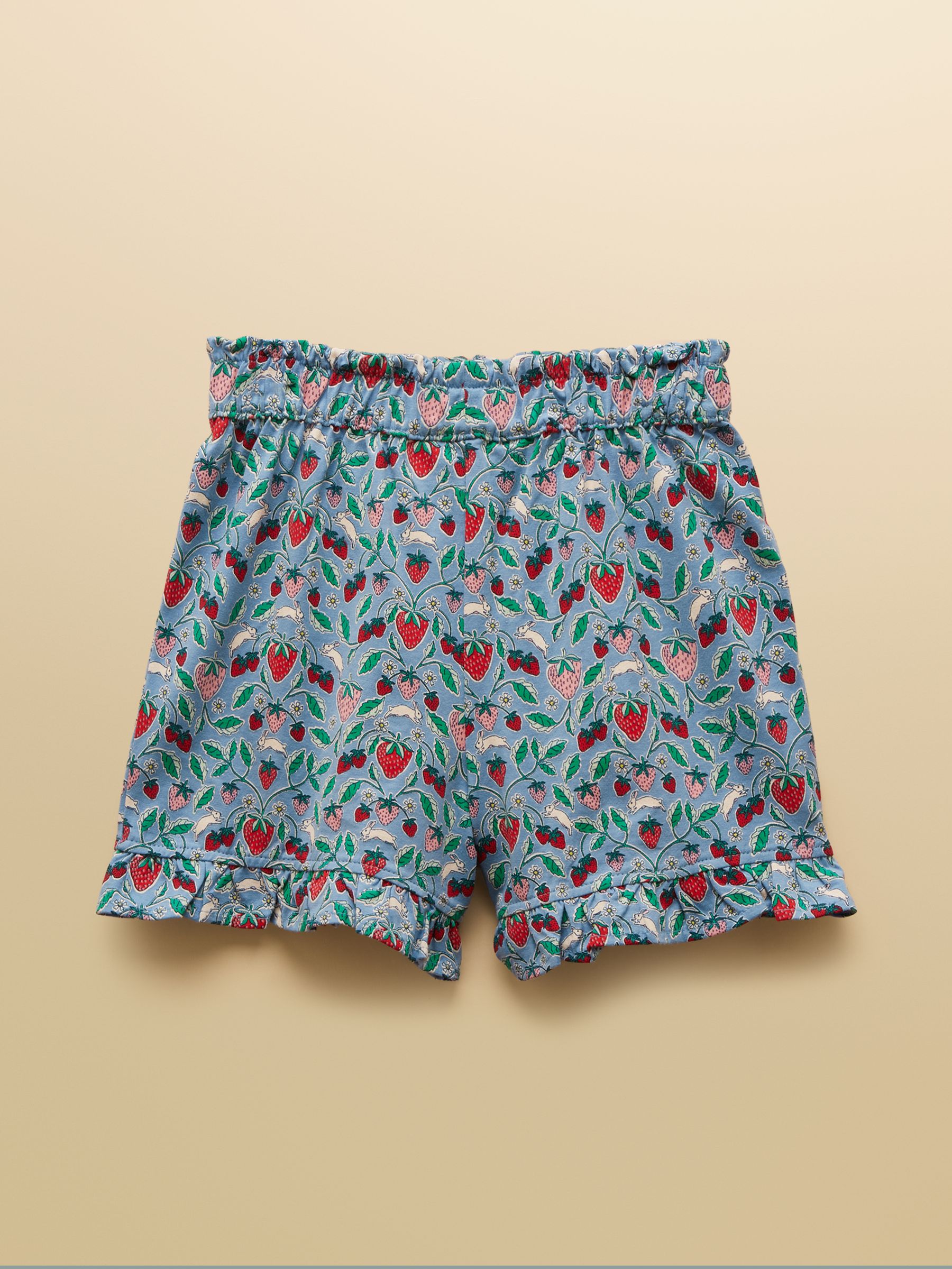 Girls' Daisy Blue Strawberry Jersey Frill Shorts - Image 1 of 4