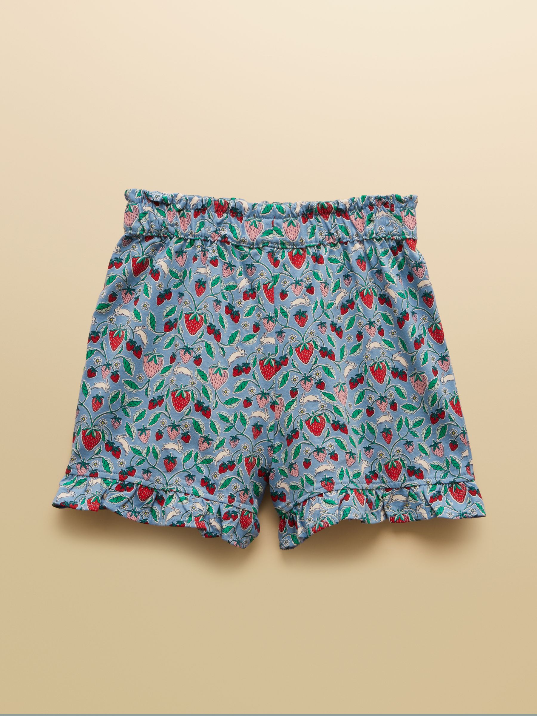 Girls' Daisy Blue Strawberry Jersey Frill Shorts - Image 2 of 4 Girls' Daisy Blue Strawberry Jersey Frill Shorts - Image 2 of 4