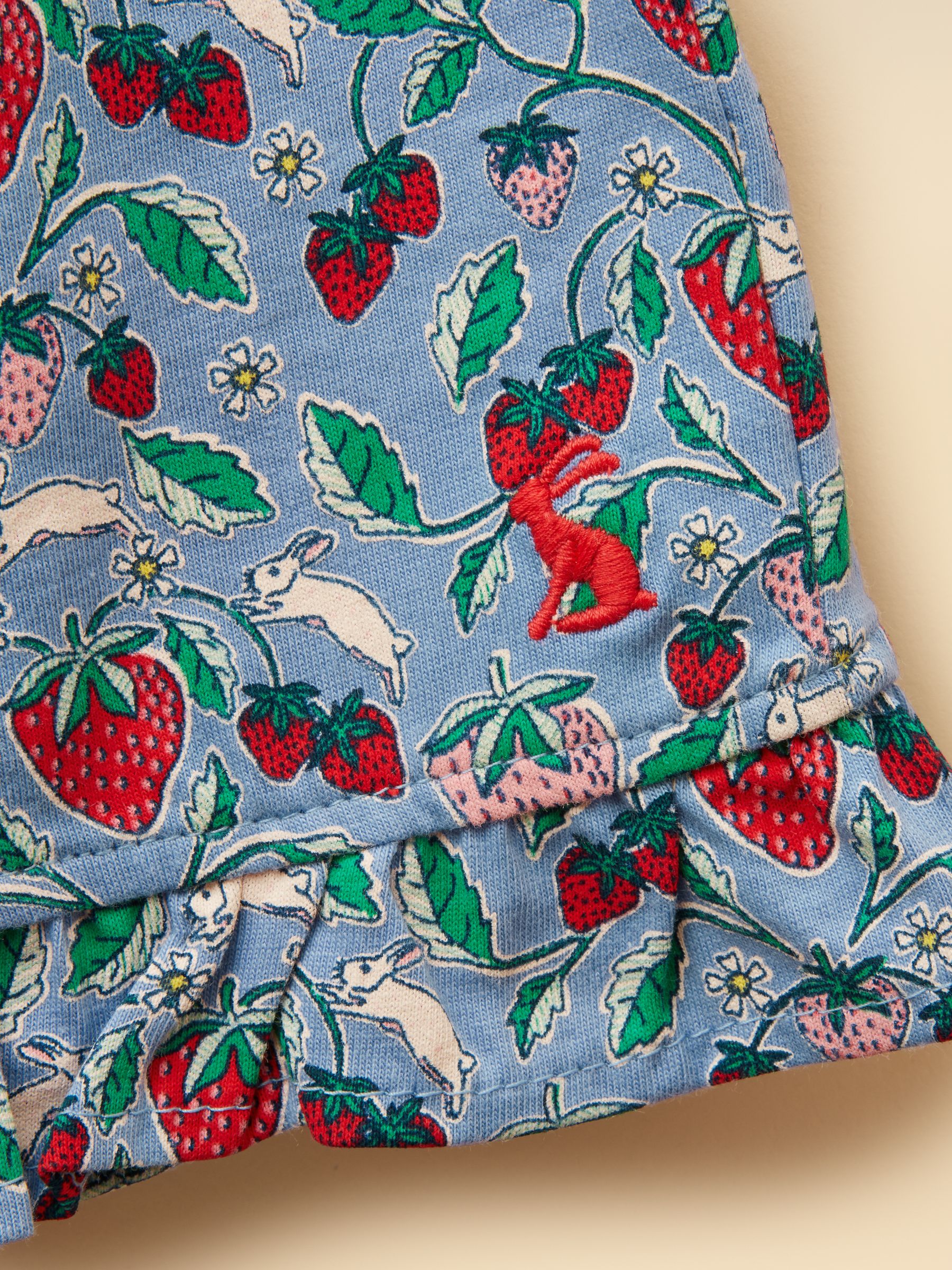 Girls' Daisy Blue Strawberry Jersey Frill Shorts - Image 3 of 4
