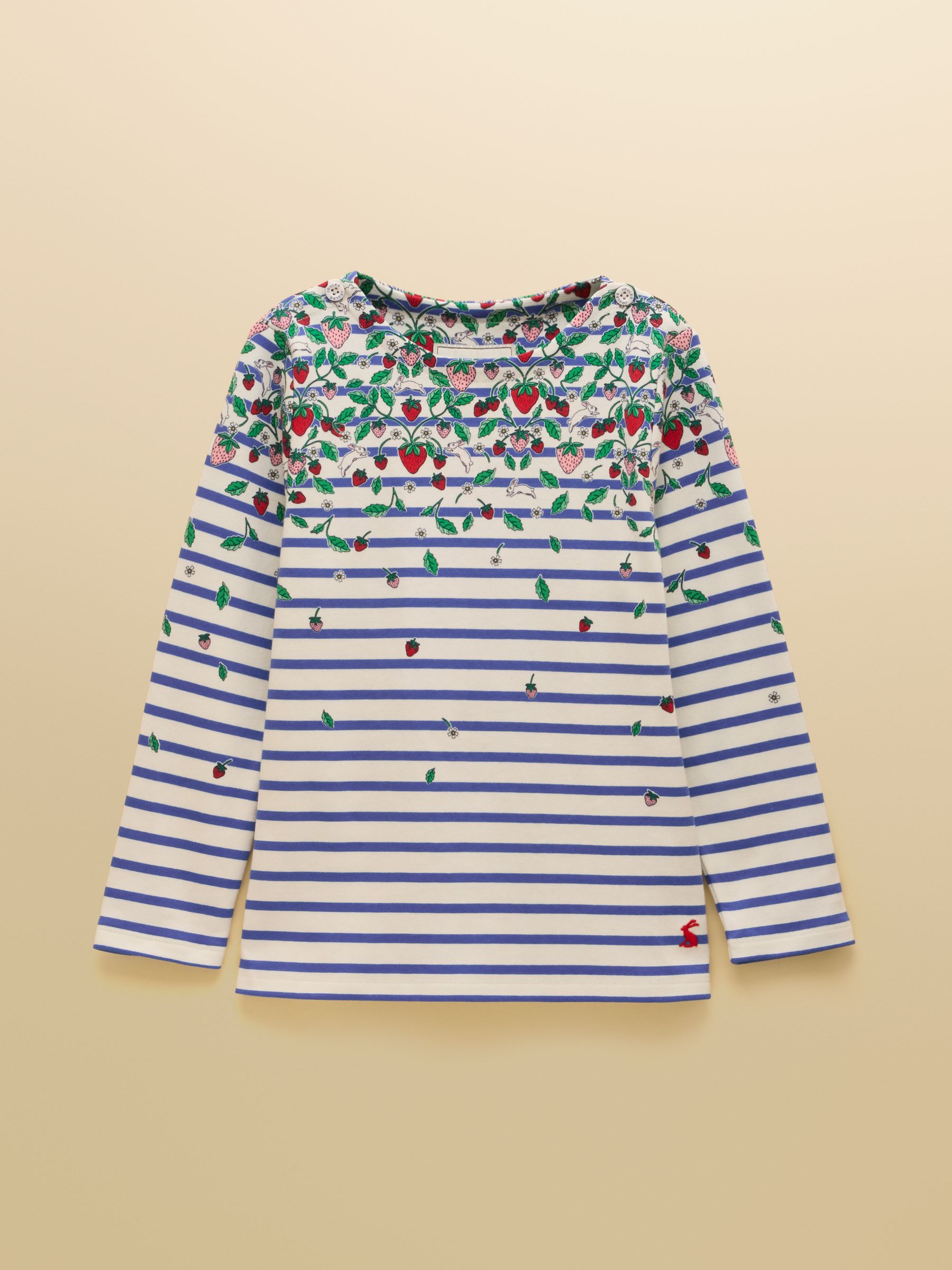 Girls' Harbour Blue Strawberry Long Sleeve Jersey Top - Image 1 of 5