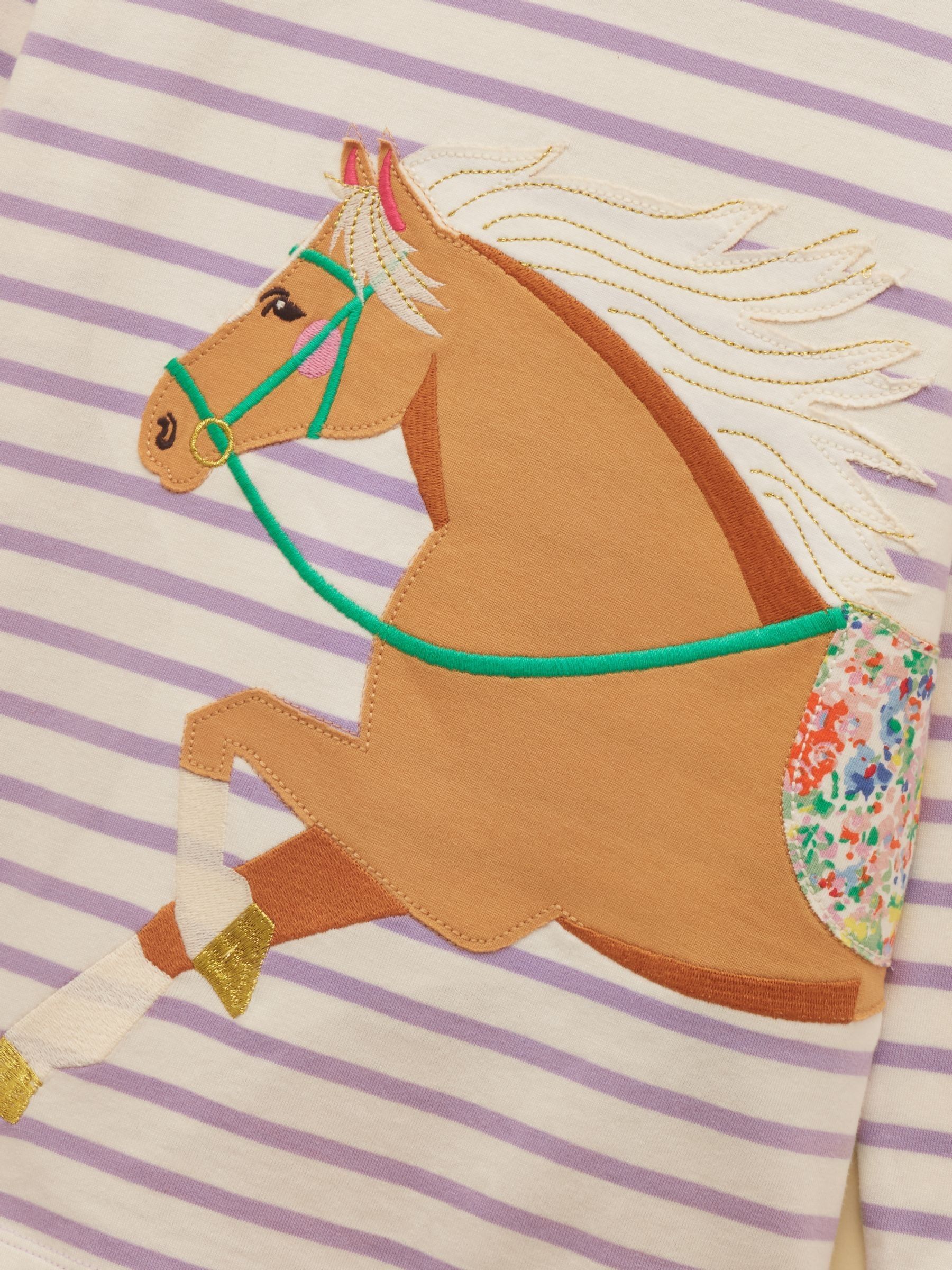 Girls' Ava Purple Horse Applique Long Sleeve Top - Image 3 of 5