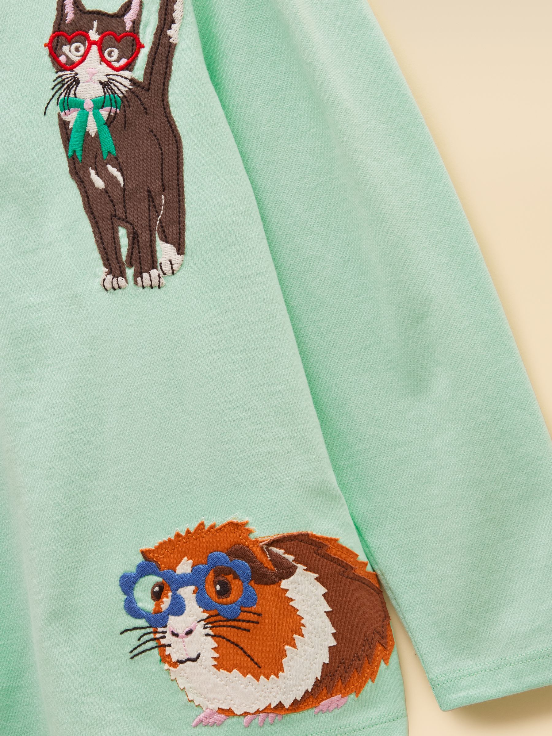 Girls' Ava Mint Green Applique Long Sleeve Top - Image 6 of 6