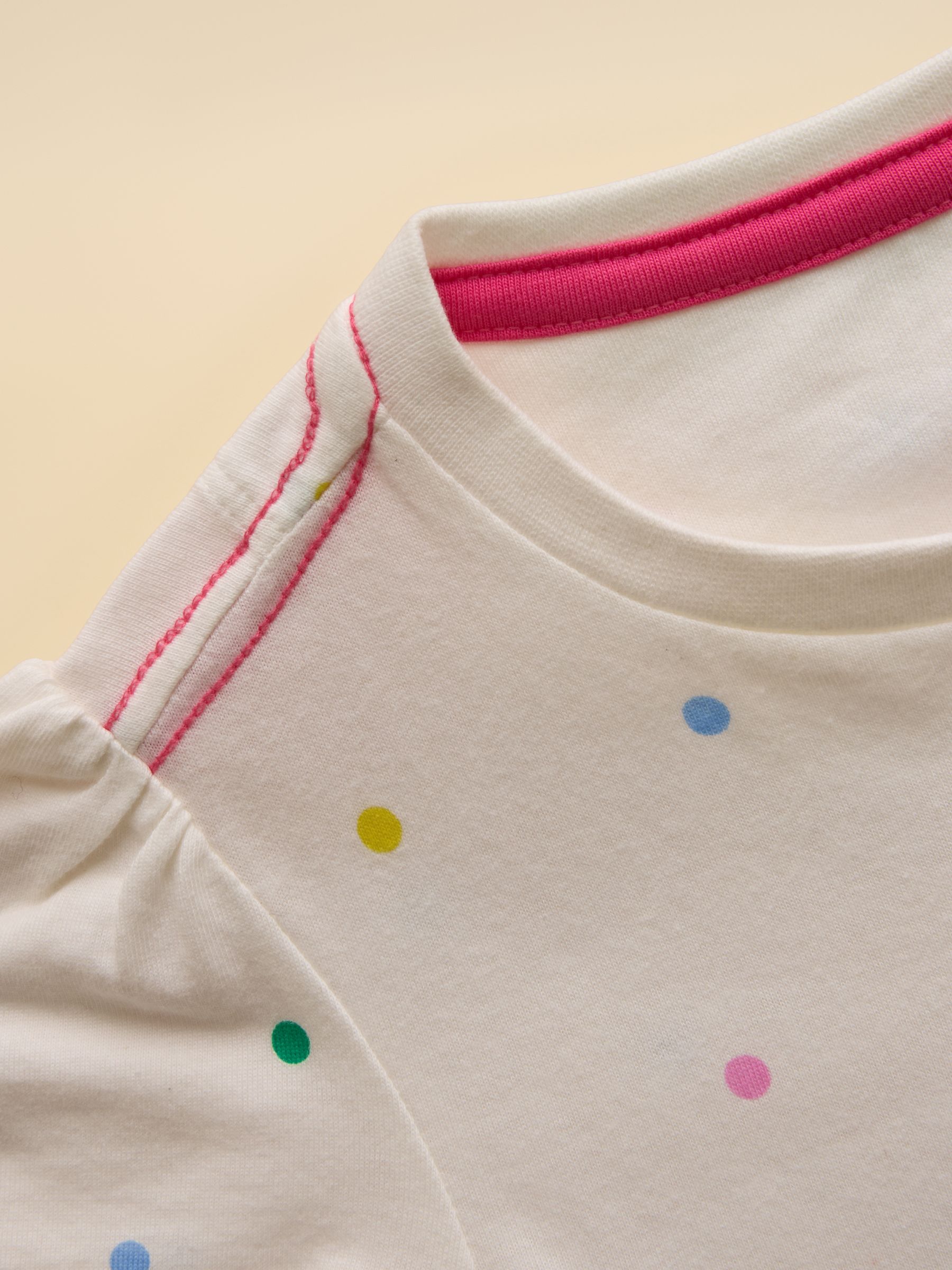 Girls' Astra White Dog Applique Cotton T-Shirt - Image 4 of 5