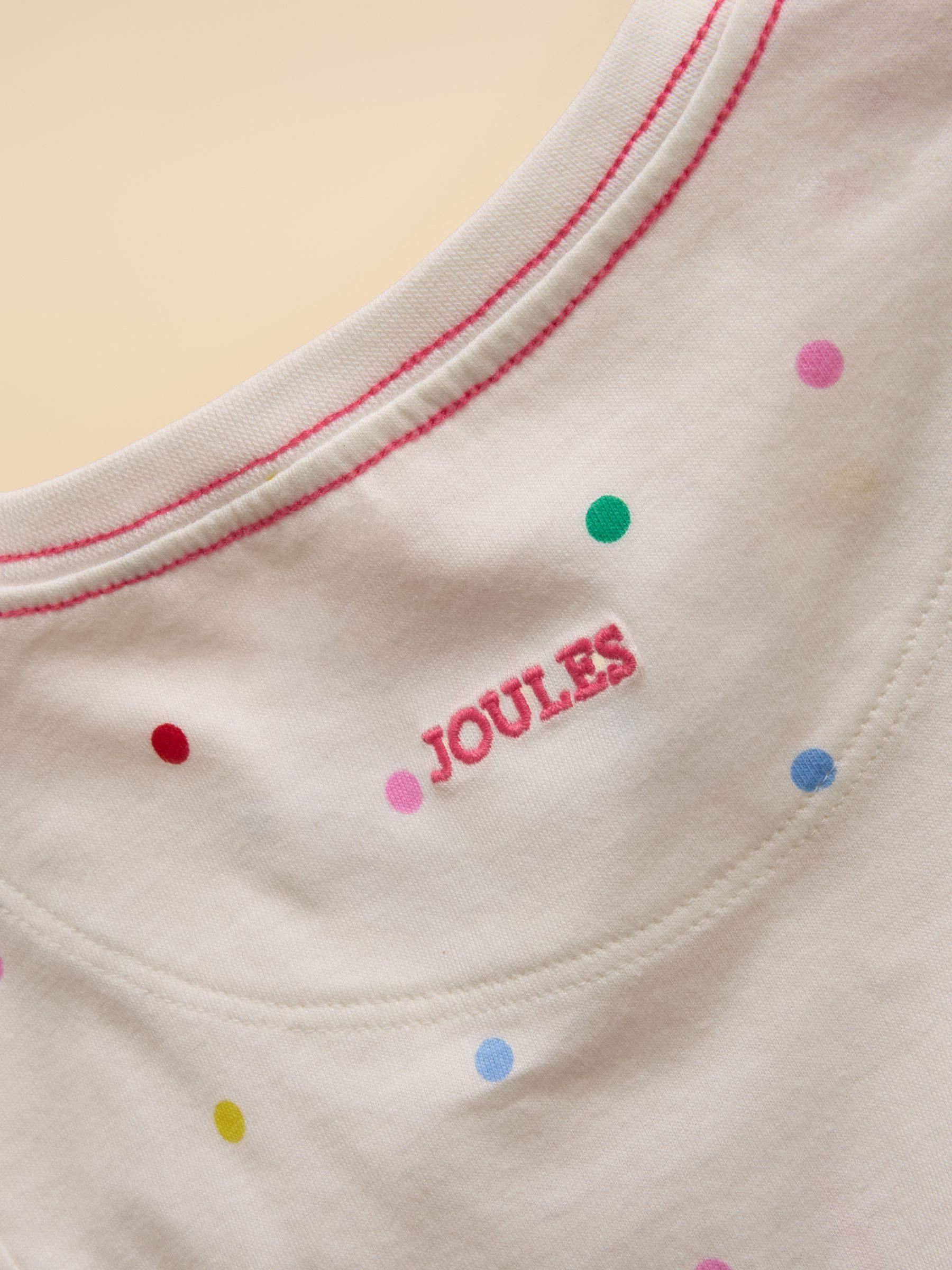 Girls' Astra White Dog Applique Cotton T-Shirt - Image 5 of 5