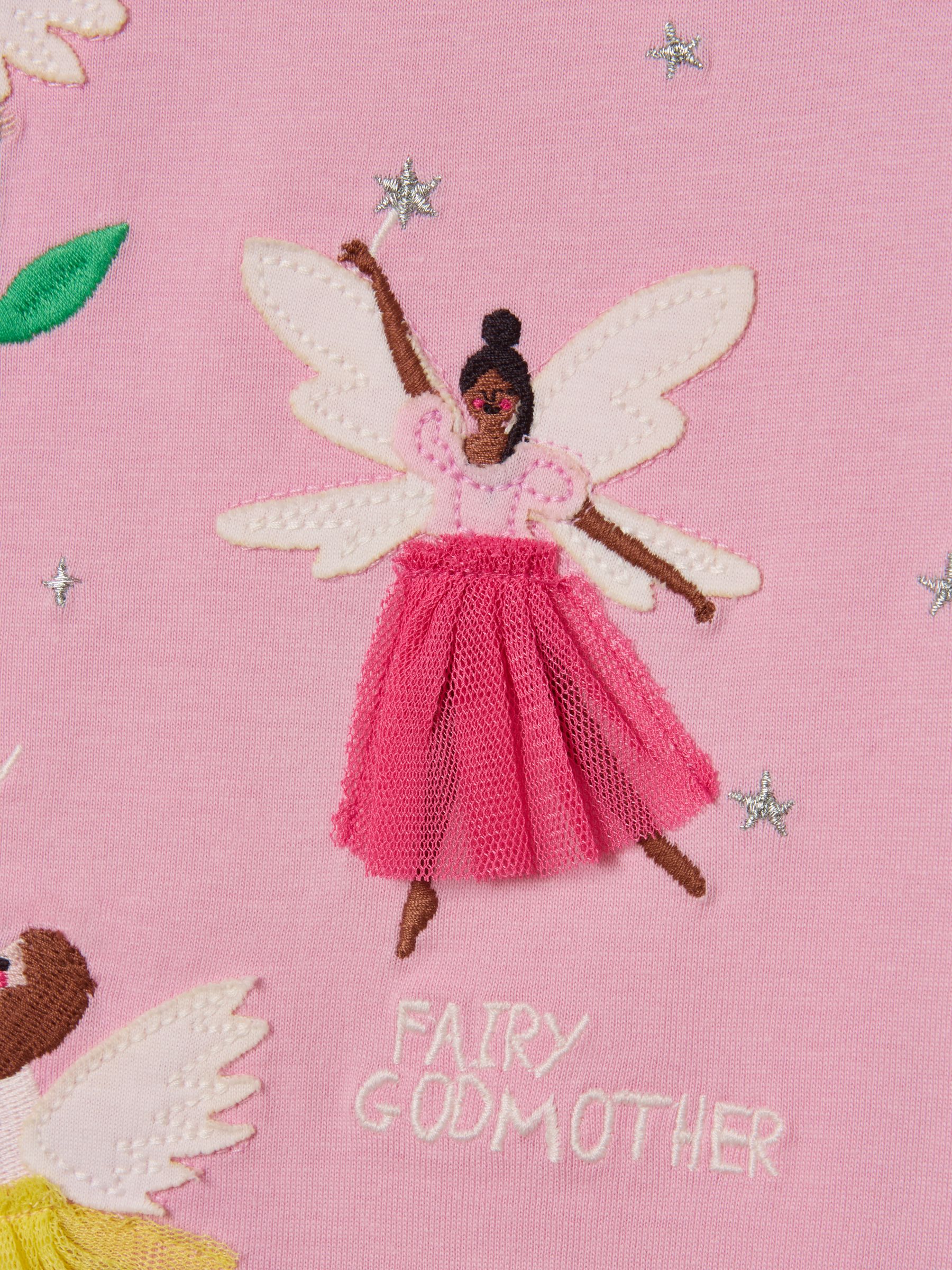 Girls' Astra Pink Fairy Applique Cotton T-Shirt - Image 3 of 5