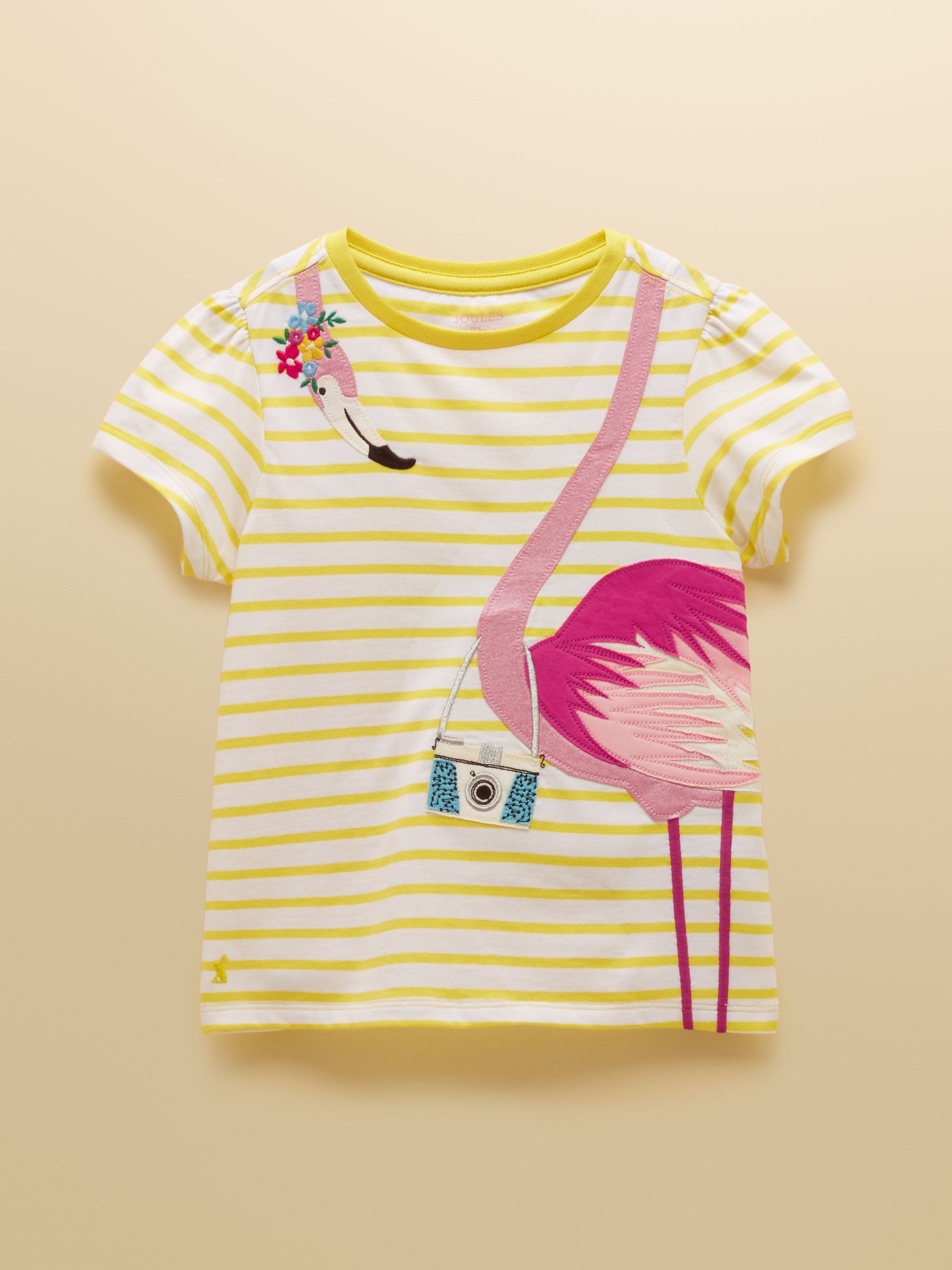 Girls' Astra Yellow Applique Cotton T-Shirt - Image 1 of 5