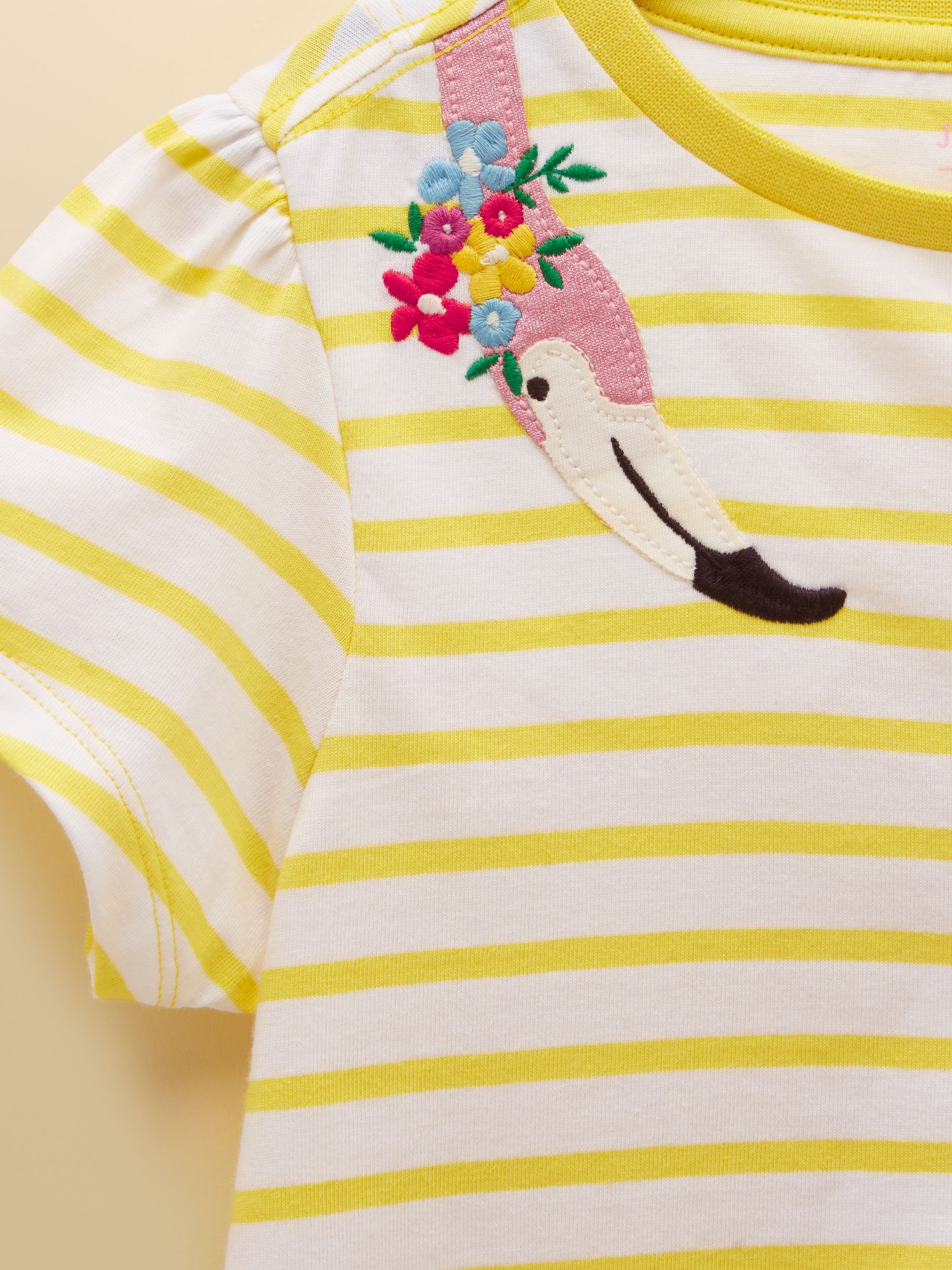 Girls' Astra Yellow Applique Cotton T-Shirt - Image 3 of 5