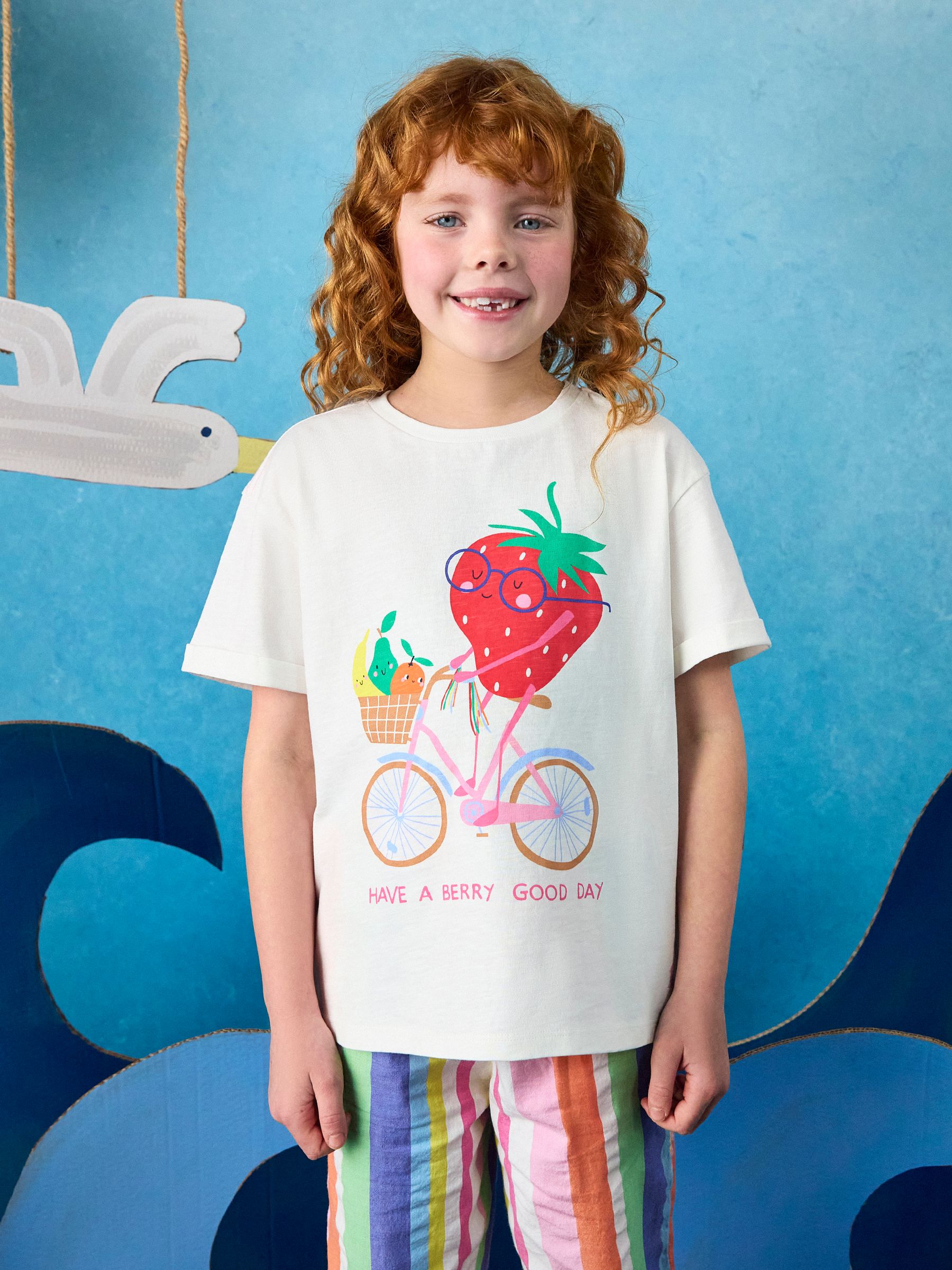 Girls' Fundays Cream Graphic Short Sleeve T-Shirt - Image 1 of 6