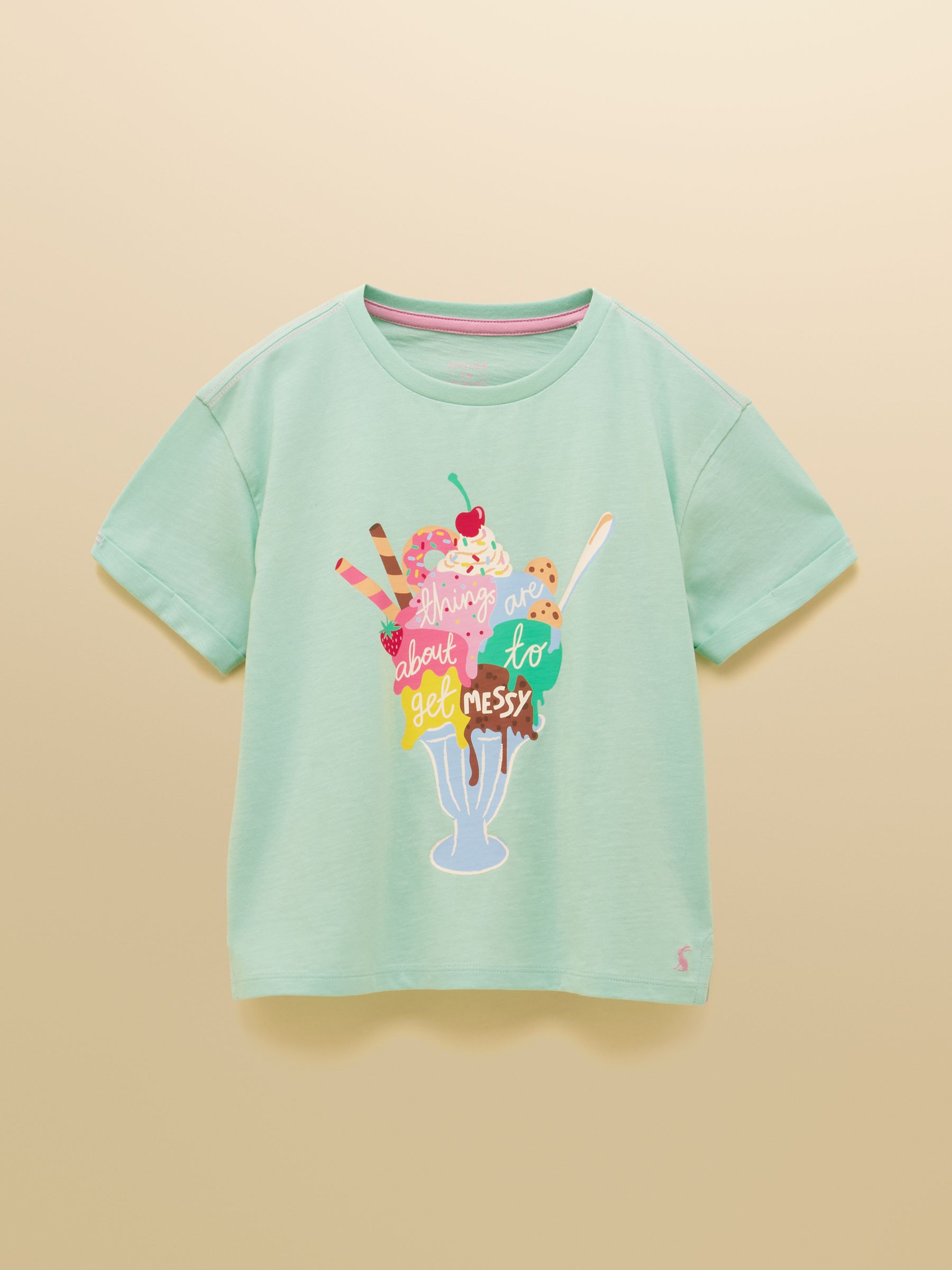 Girls' Fundays Mint Green Graphic Short Sleeve T-Shirt - Image 1 of 5
