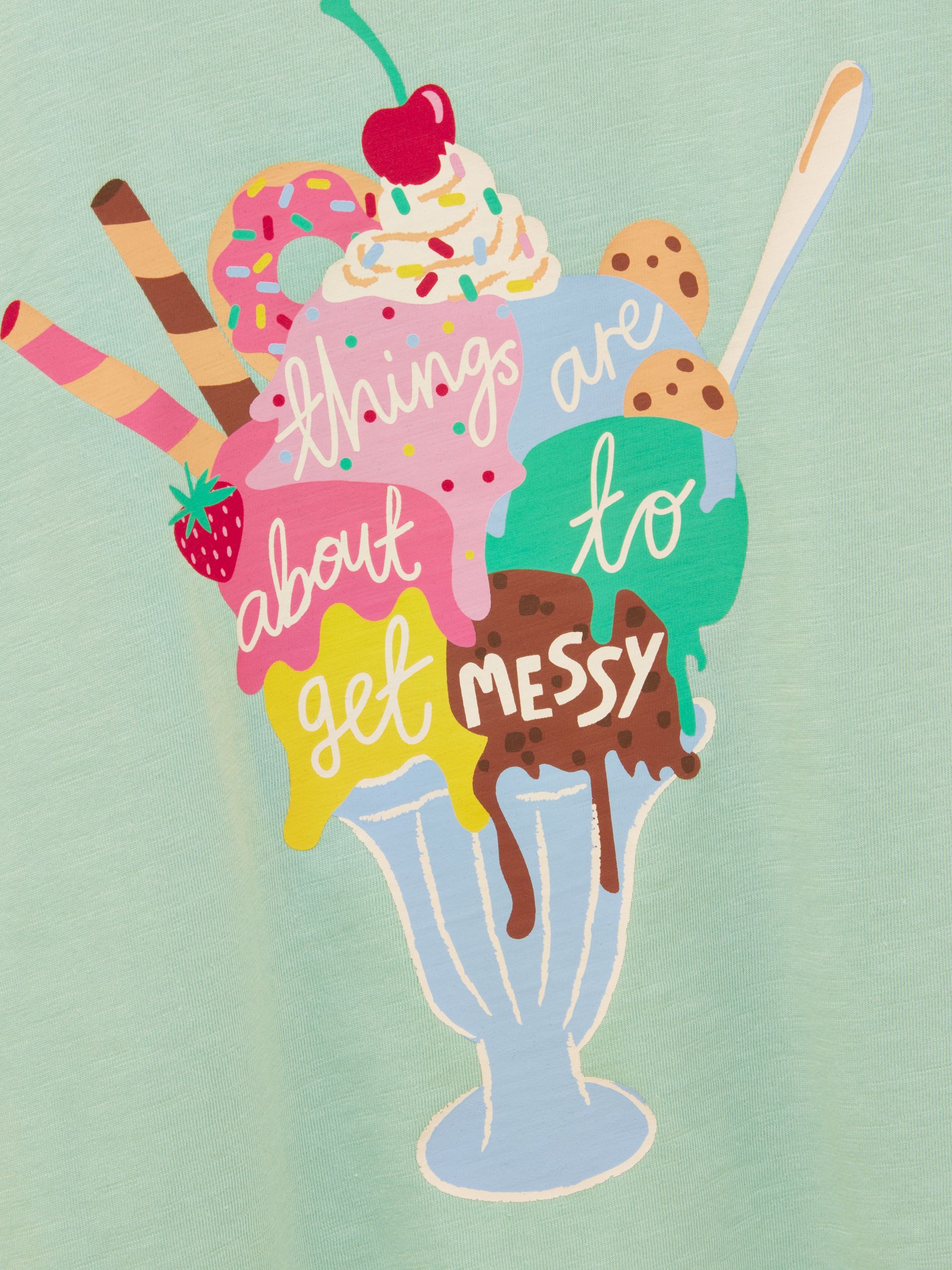 Girls' Fundays Mint Green Graphic Short Sleeve T-Shirt - Image 6 of 7