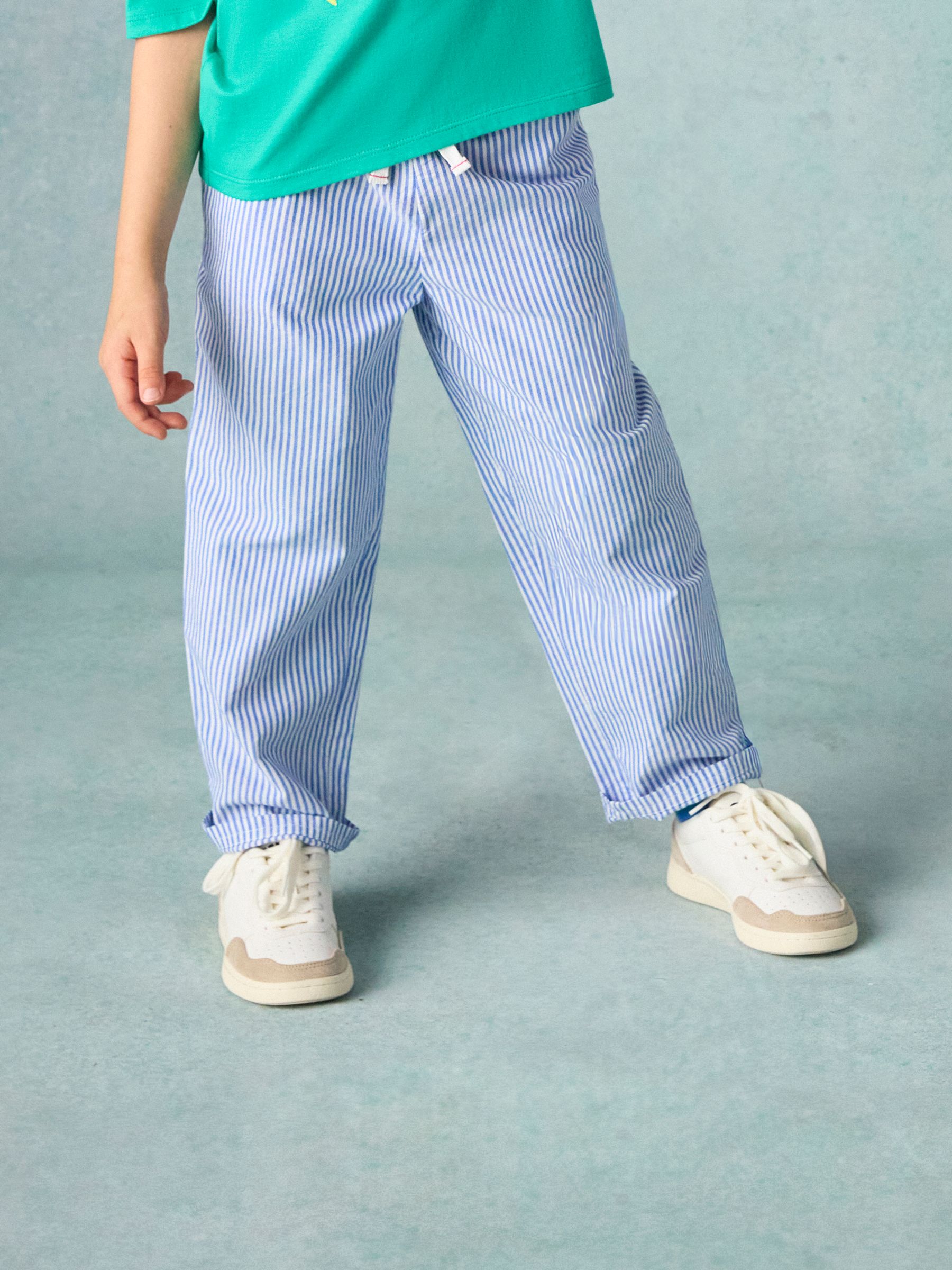 Kids' Wren Blue & White Woven Trousers - Image 1 of 7