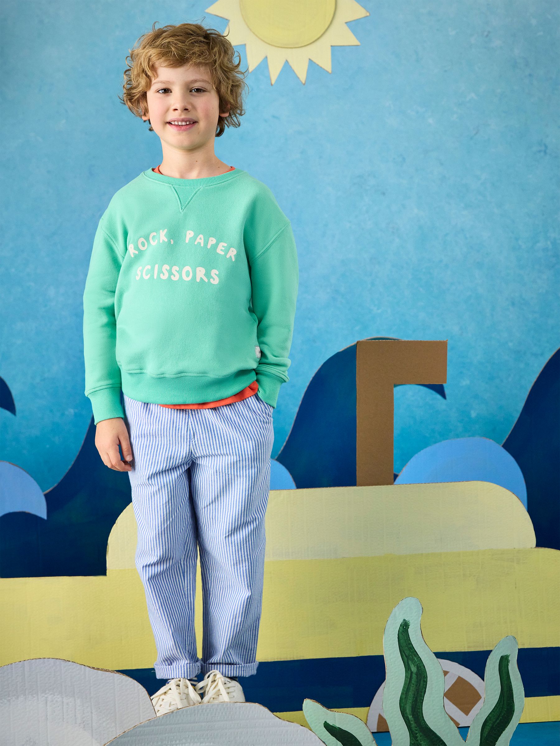 Kids' Wren Blue & White Woven Trousers - Image 2 of 7