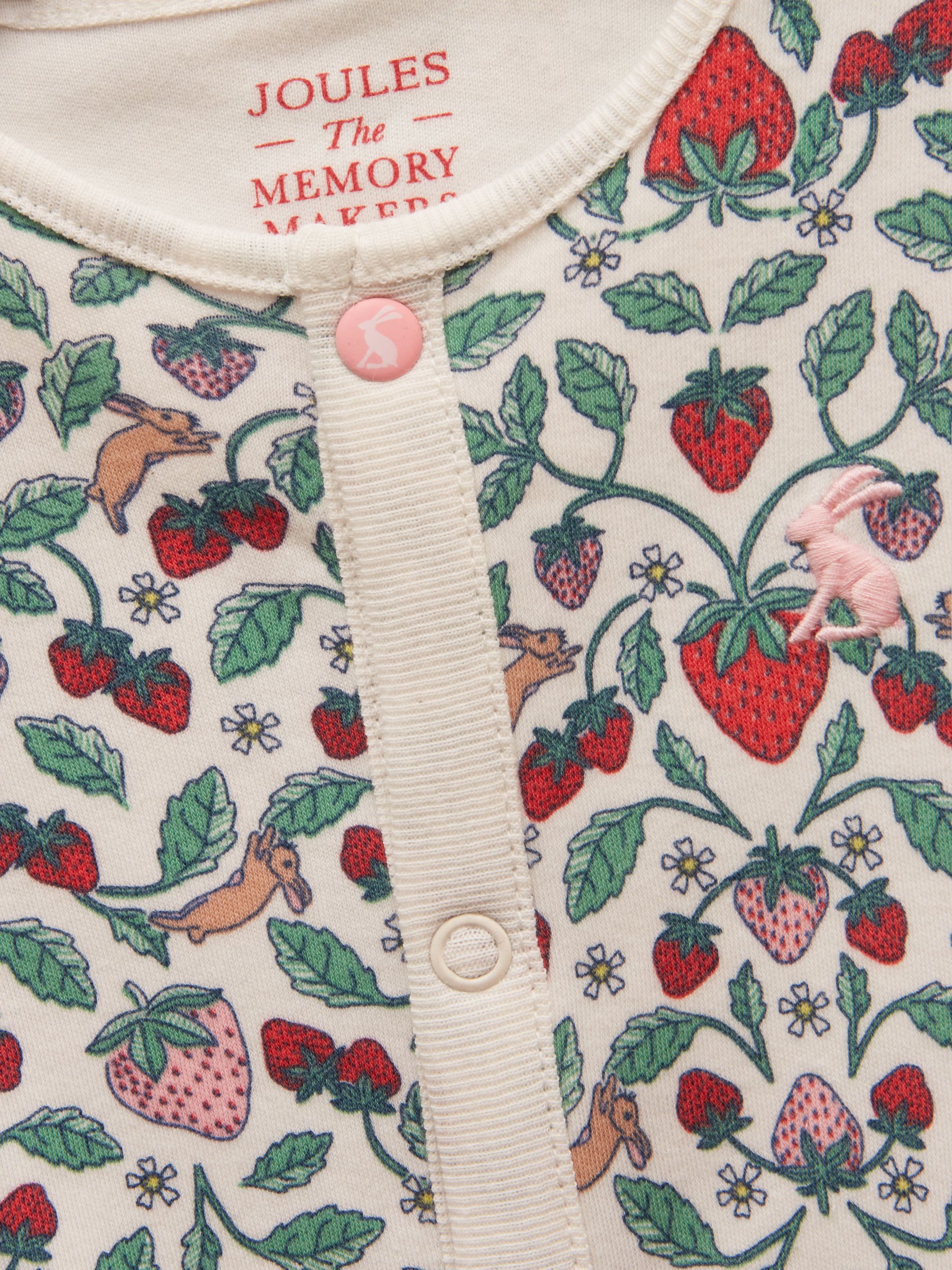 Razamataz Cream Strawberries Cotton Babygrow - Image 3 of 5