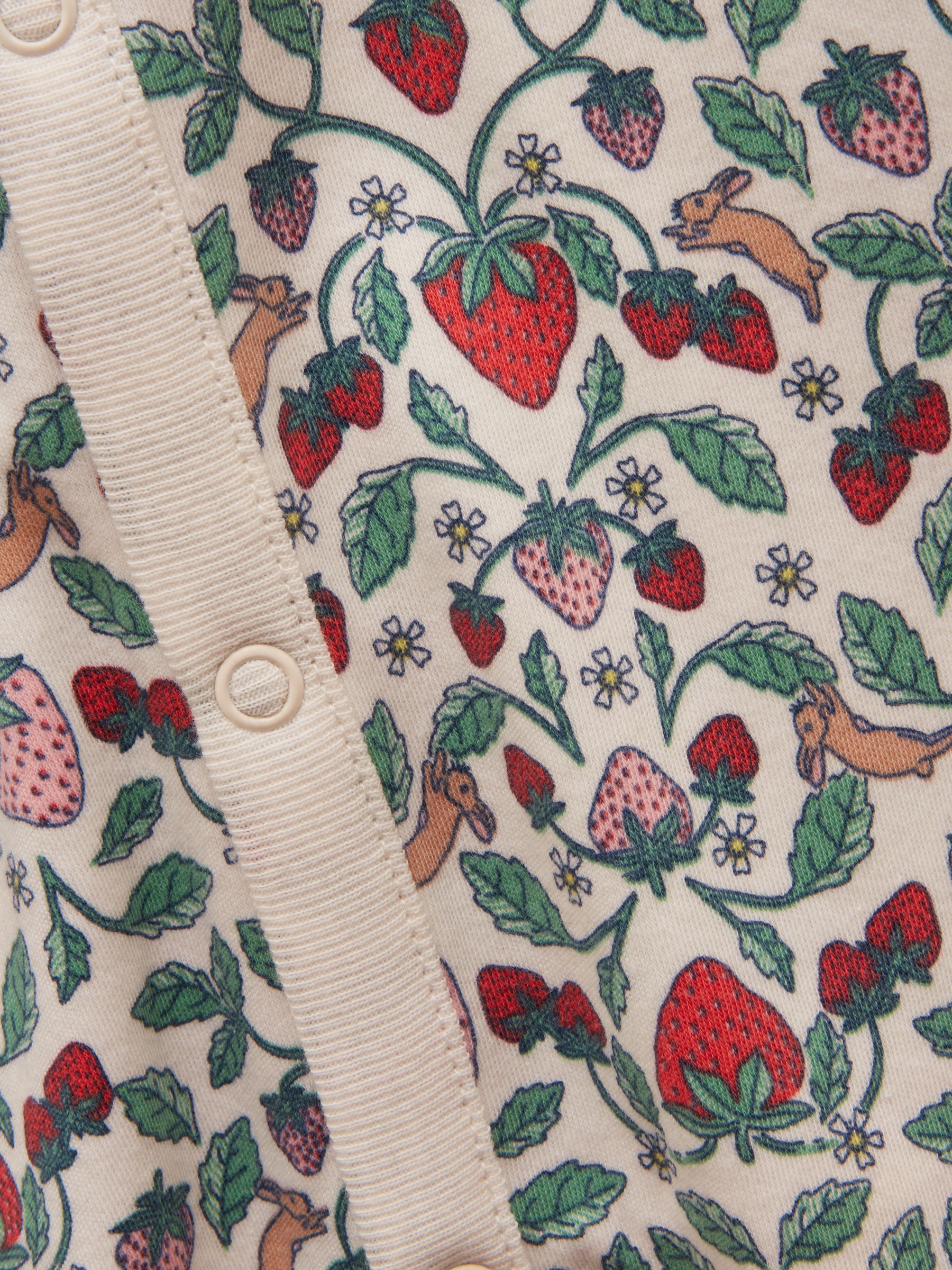 Razamataz Cream Strawberries Cotton Babygrow - Image 4 of 5