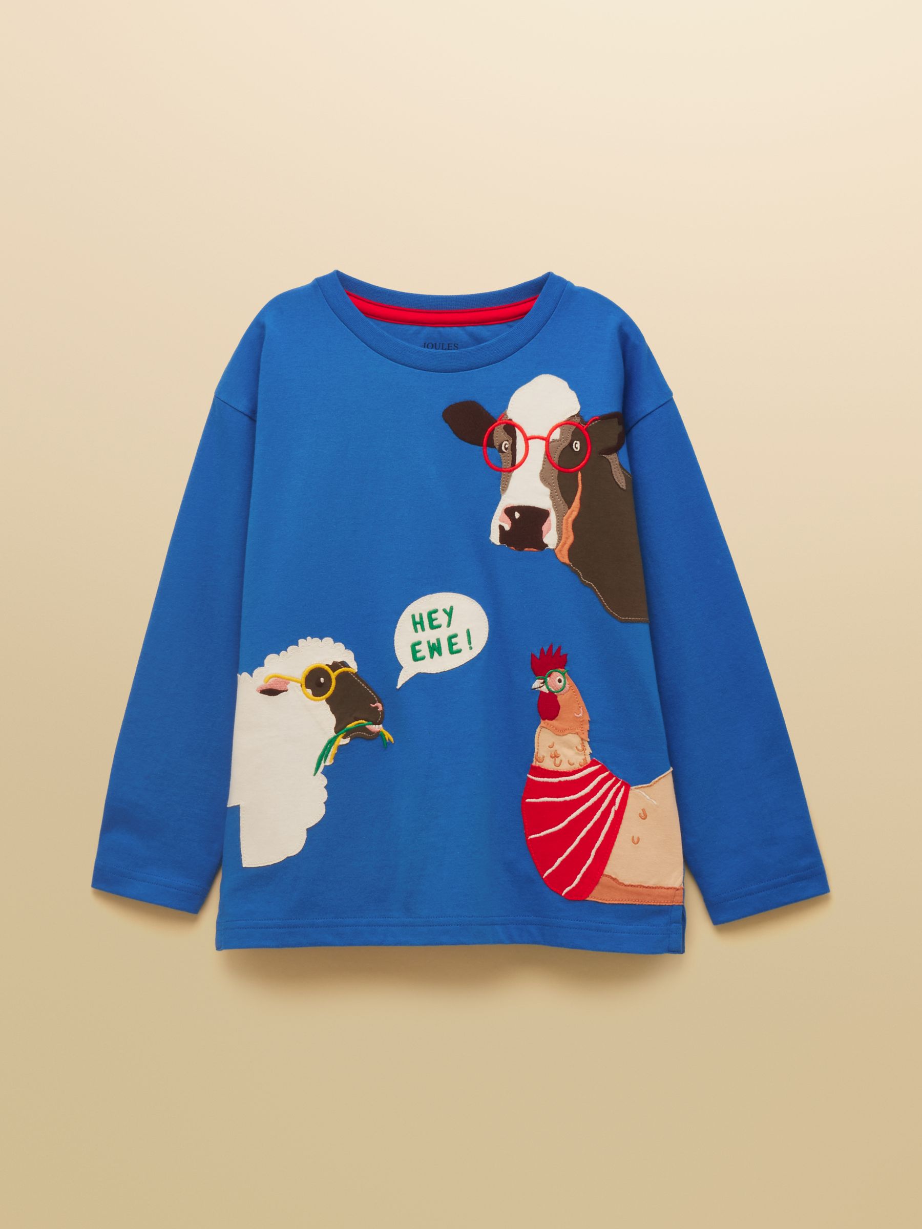 Boys' Blue Long Sleeve Applique Graphic T-Shirt - Image 1 of 5 Boys' Blue Long Sleeve Applique Graphic T-Shirt - Image 1 of 5