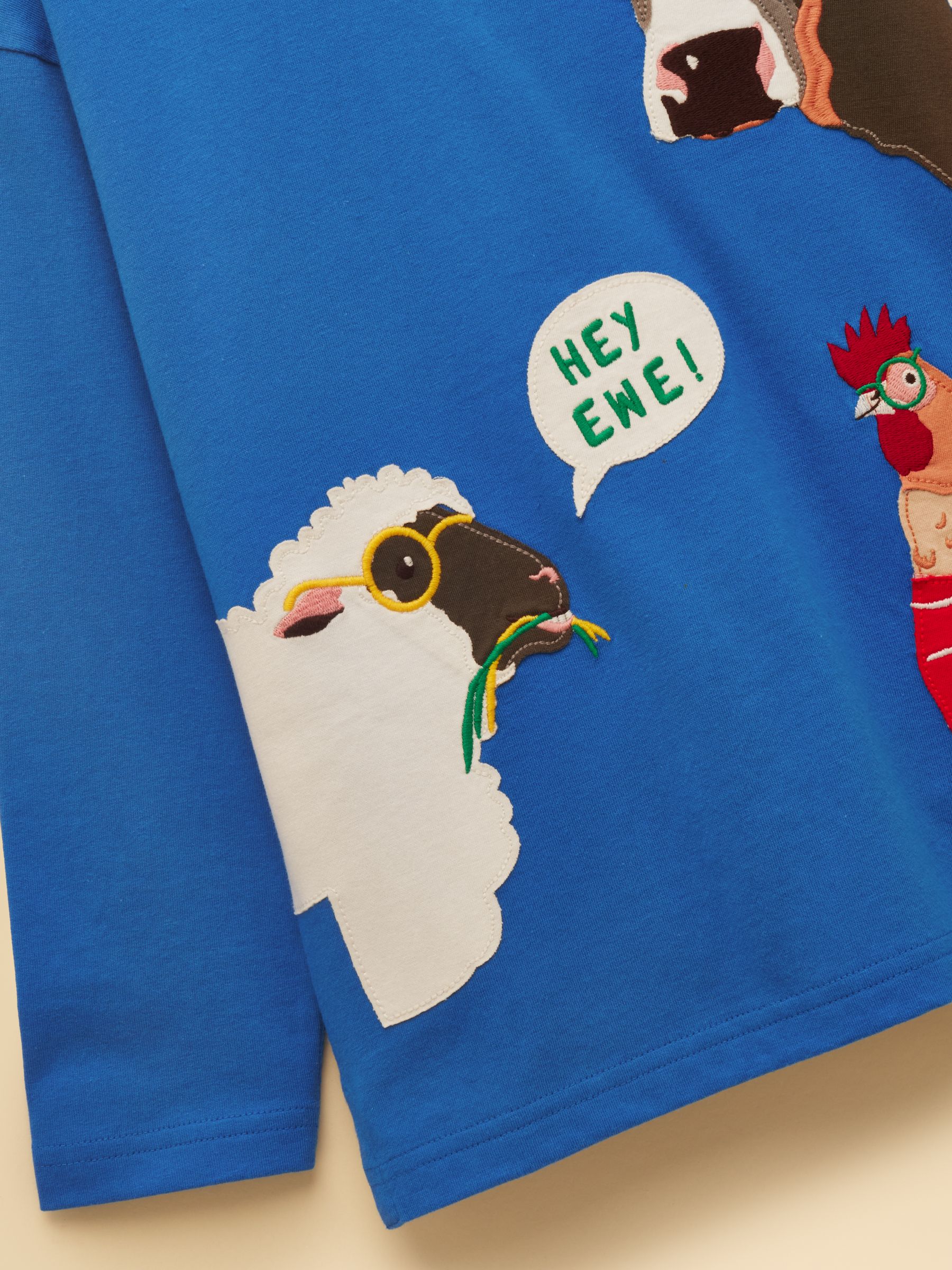 Boys' Blue Long Sleeve Applique Graphic T-Shirt - Image 3 of 5