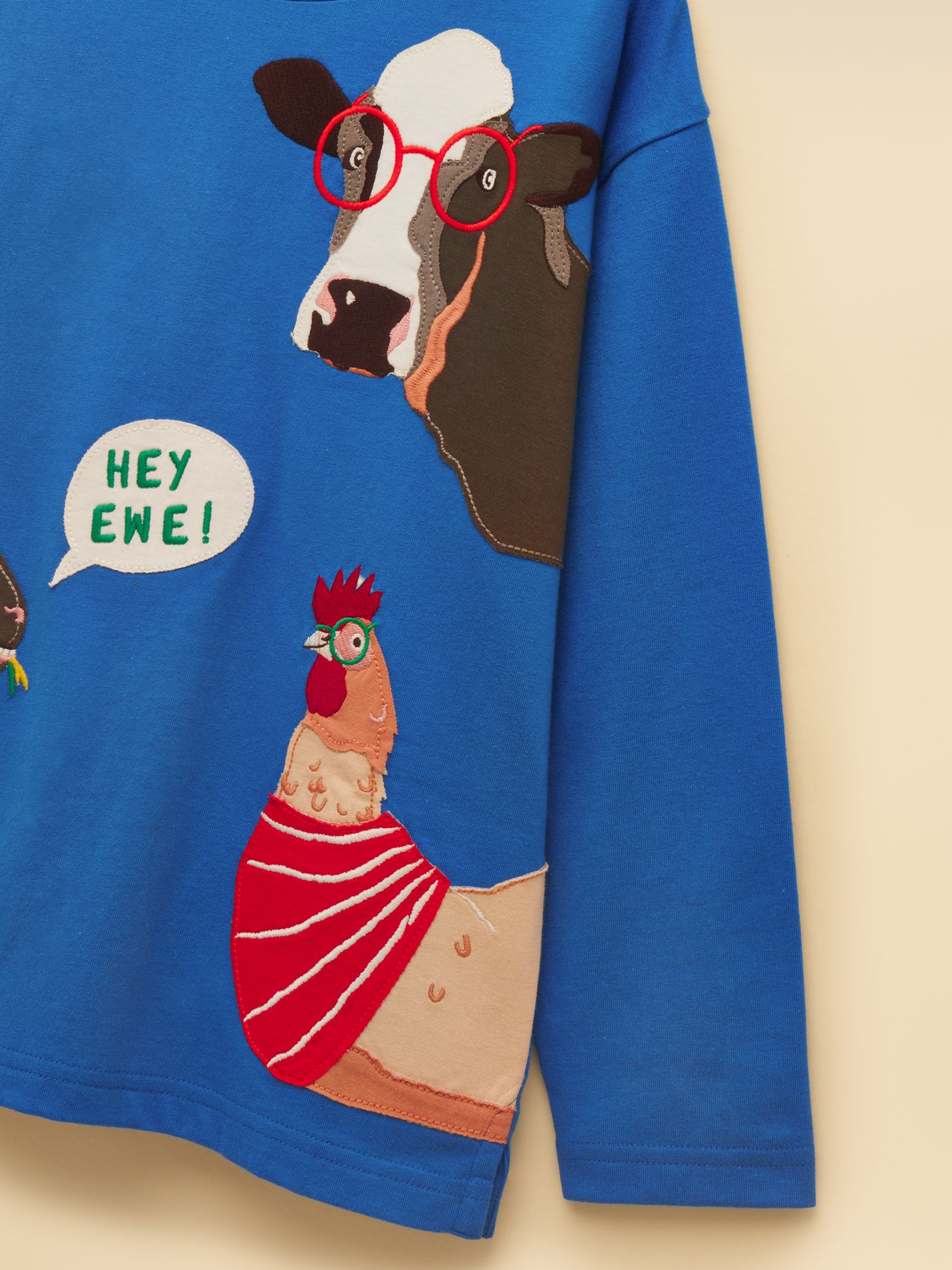 Boys' Blue Long Sleeve Applique Graphic T-Shirt - Image 4 of 5