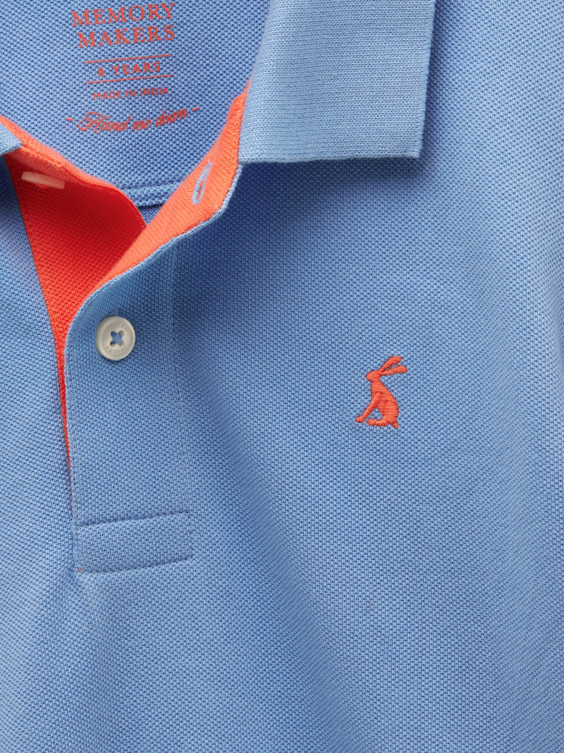 Boys' Woody Blue Short Sleeve Cotton Polo Shirt - Image 3 of 5