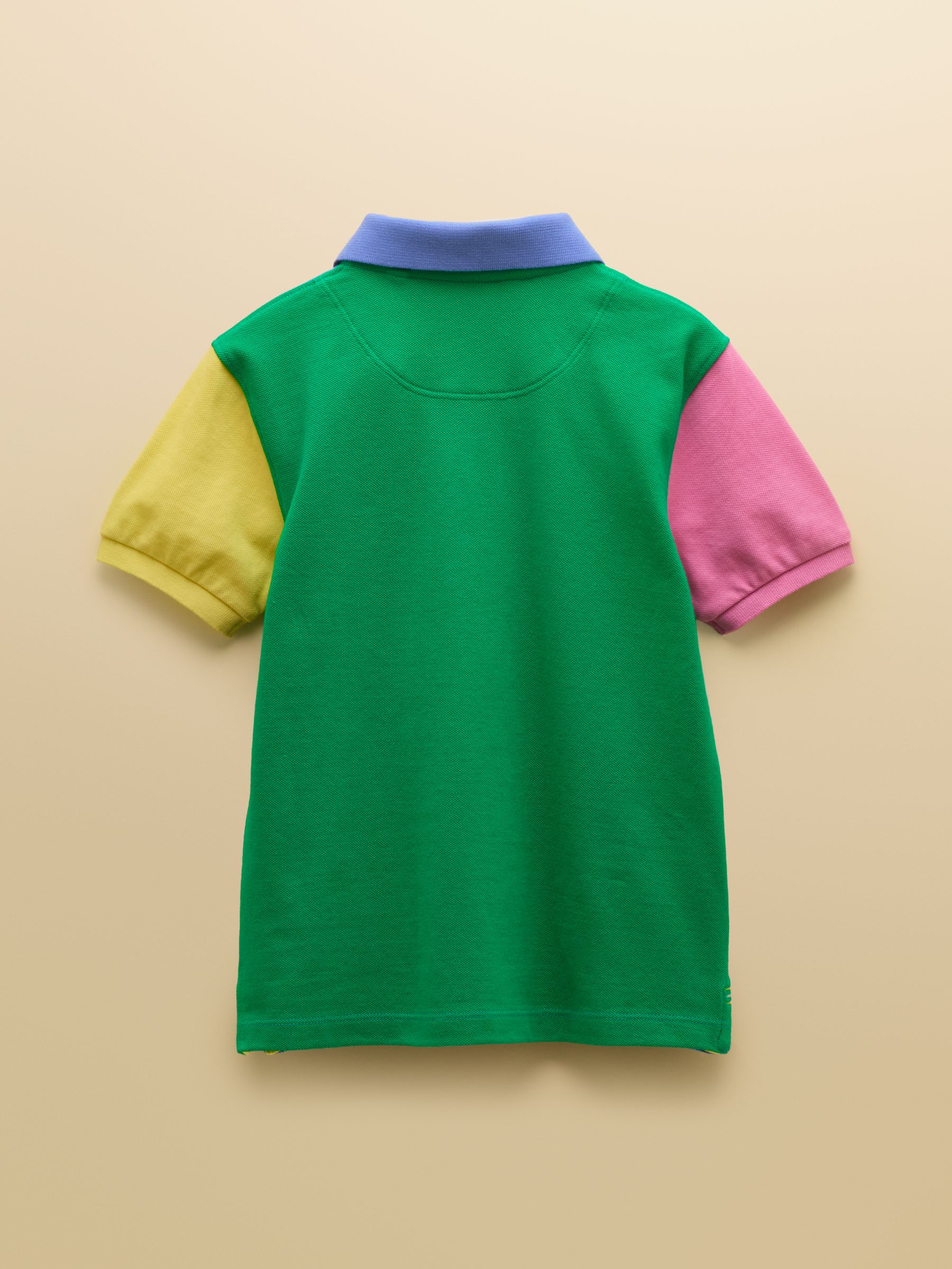 Boys' Woody Blue Colourblock Short Sleeve Cotton Polo Shirt - Image 4 of 6