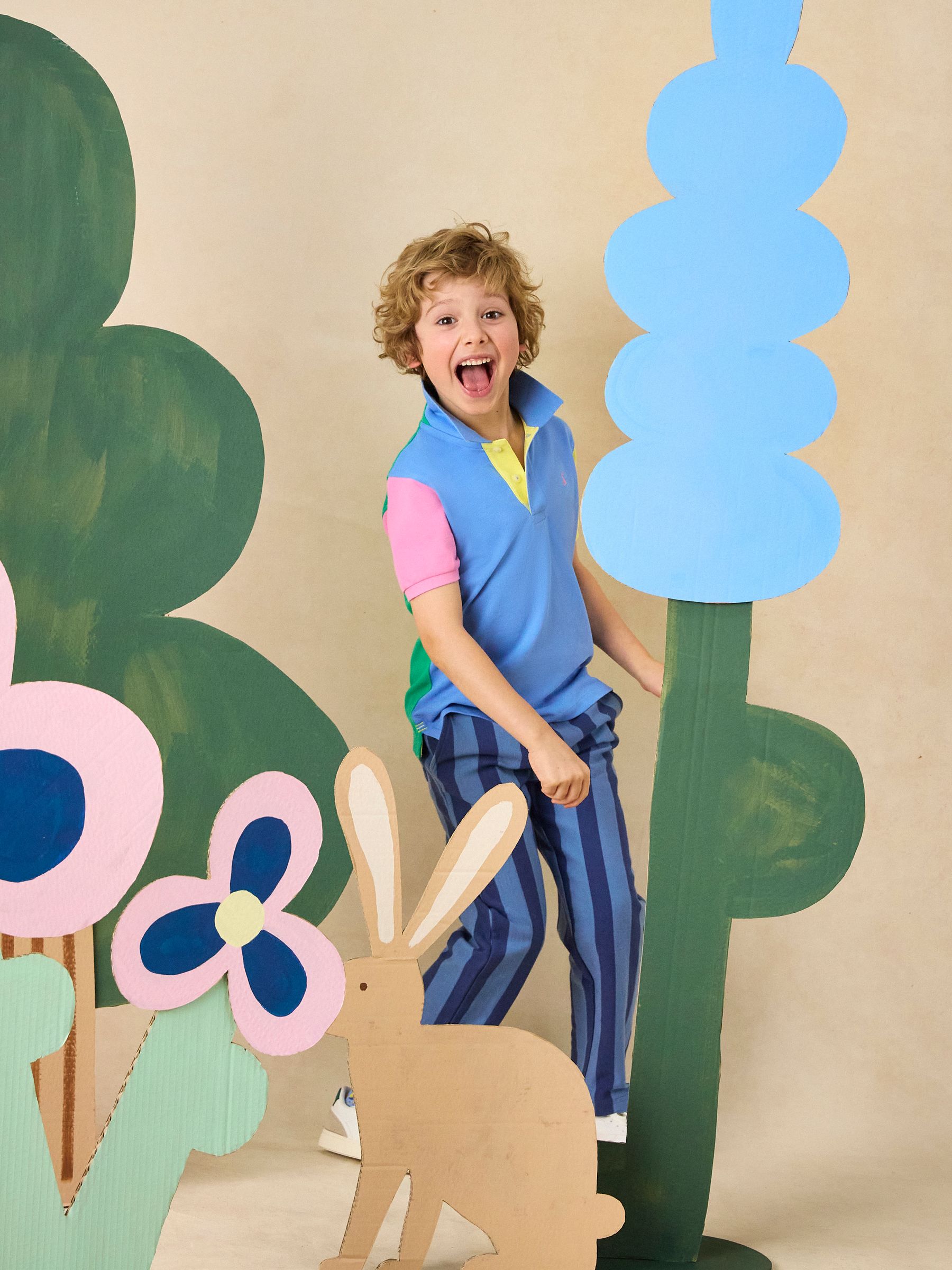 Boys' Noah Blue Striped Jersey Trousers - Image 2 of 7