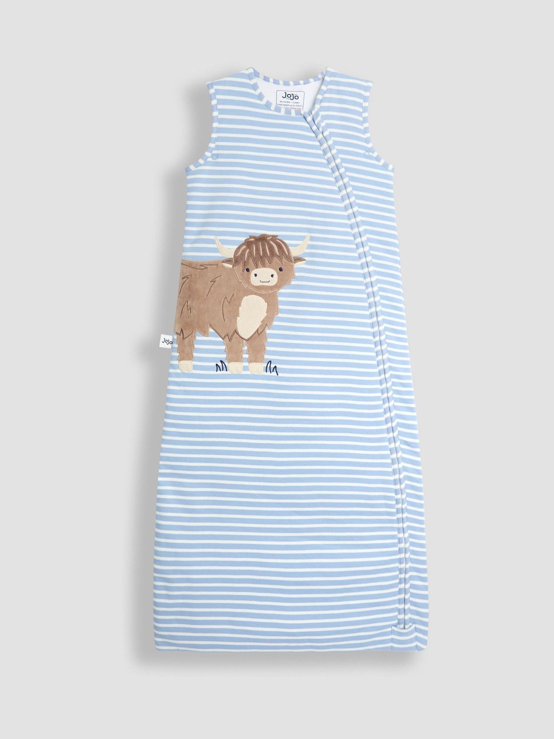 Blue Highland Cow Appliqué 2.5 tog Toddler Sleeping Bag - Image 1 of 4