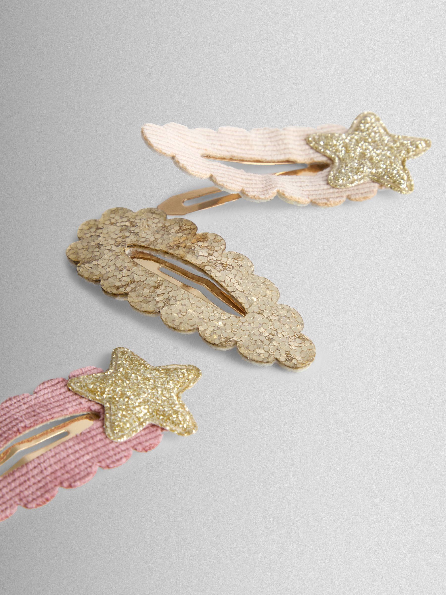 Gold White 3-Pack Daisy Crochet Clips - Image 3 of 3