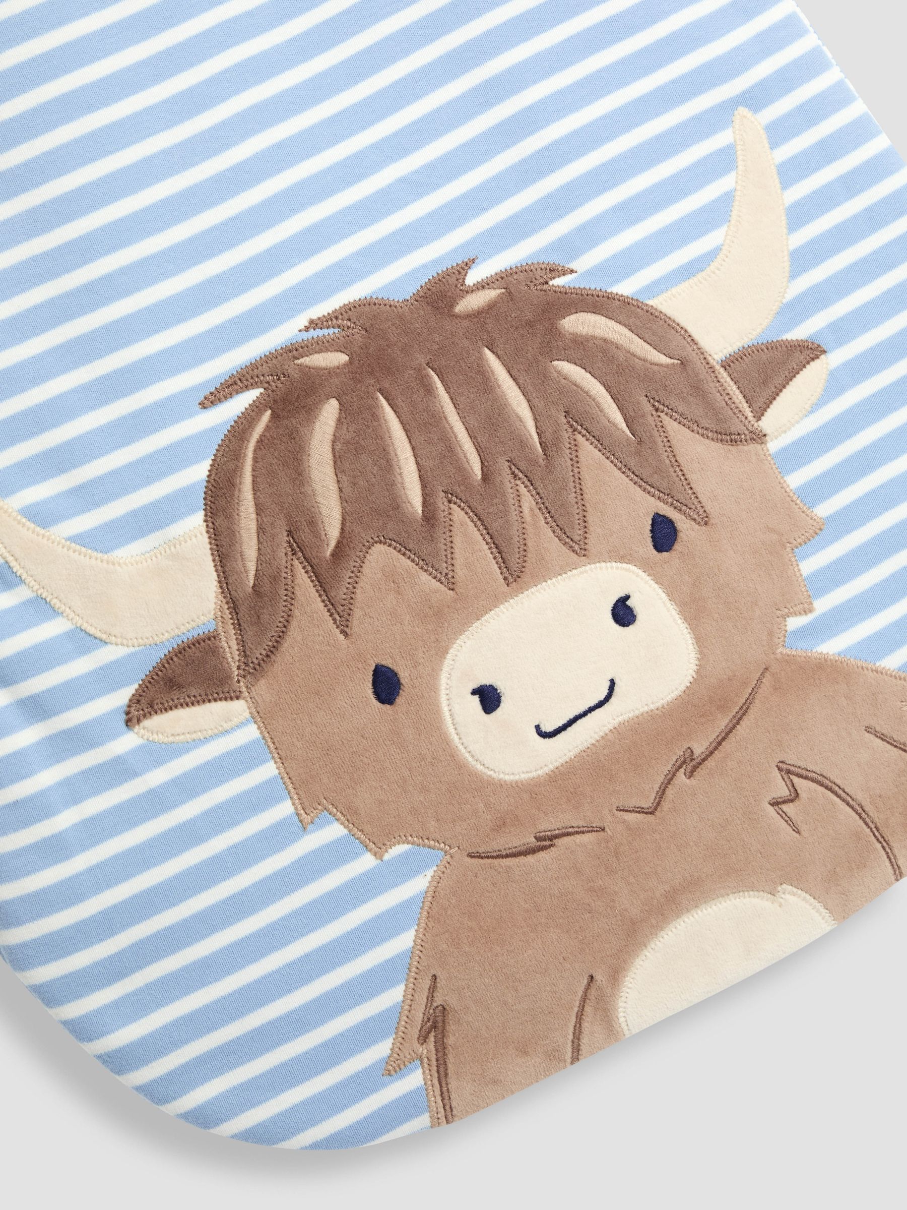 Blue Highland Cow Appliqué 2.5 tog Baby Sleeping Bag - Image 4 of 5