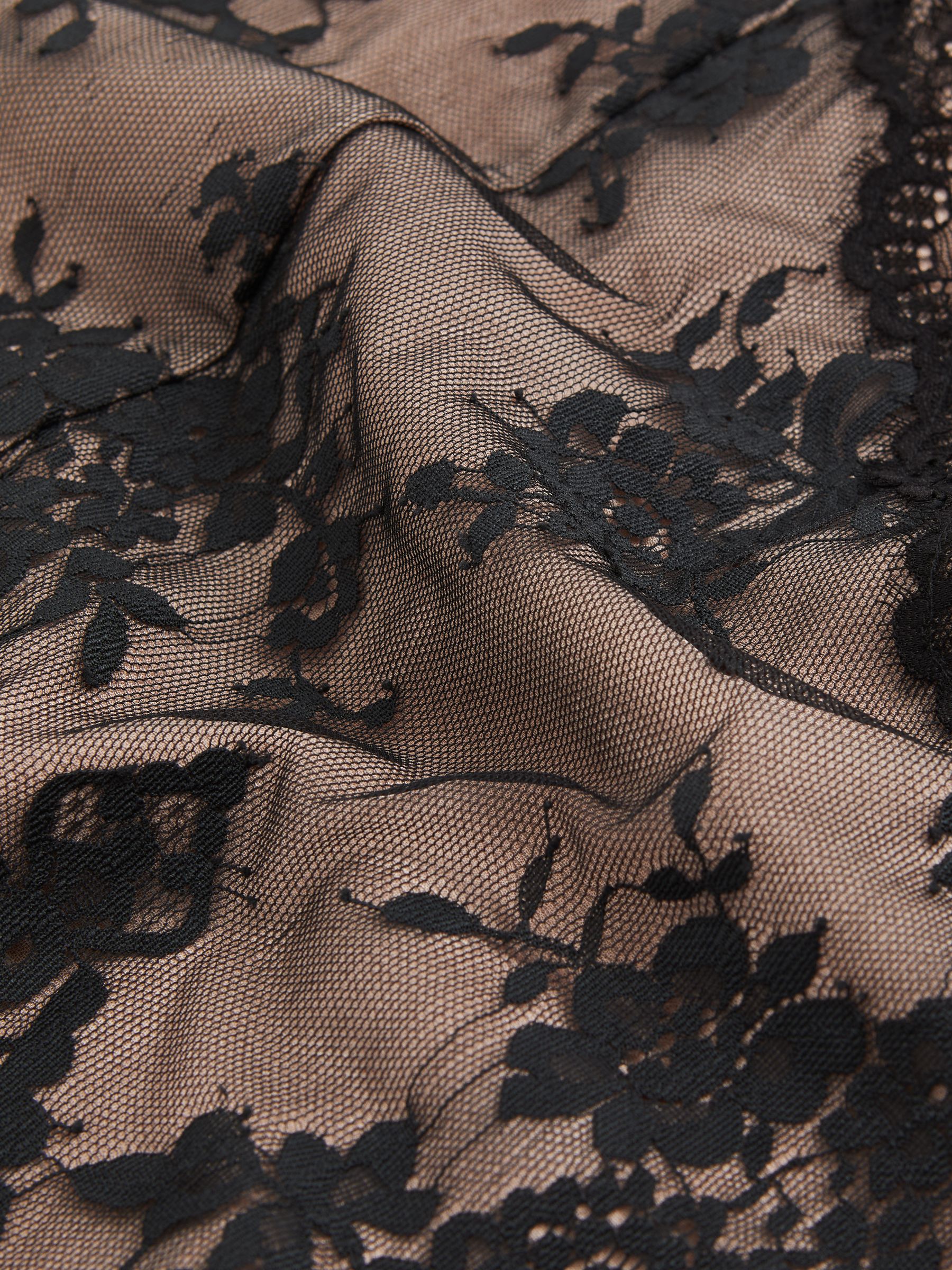 Lace Slip Mini Dress in Pale Pink/Black - Image 7 of 7