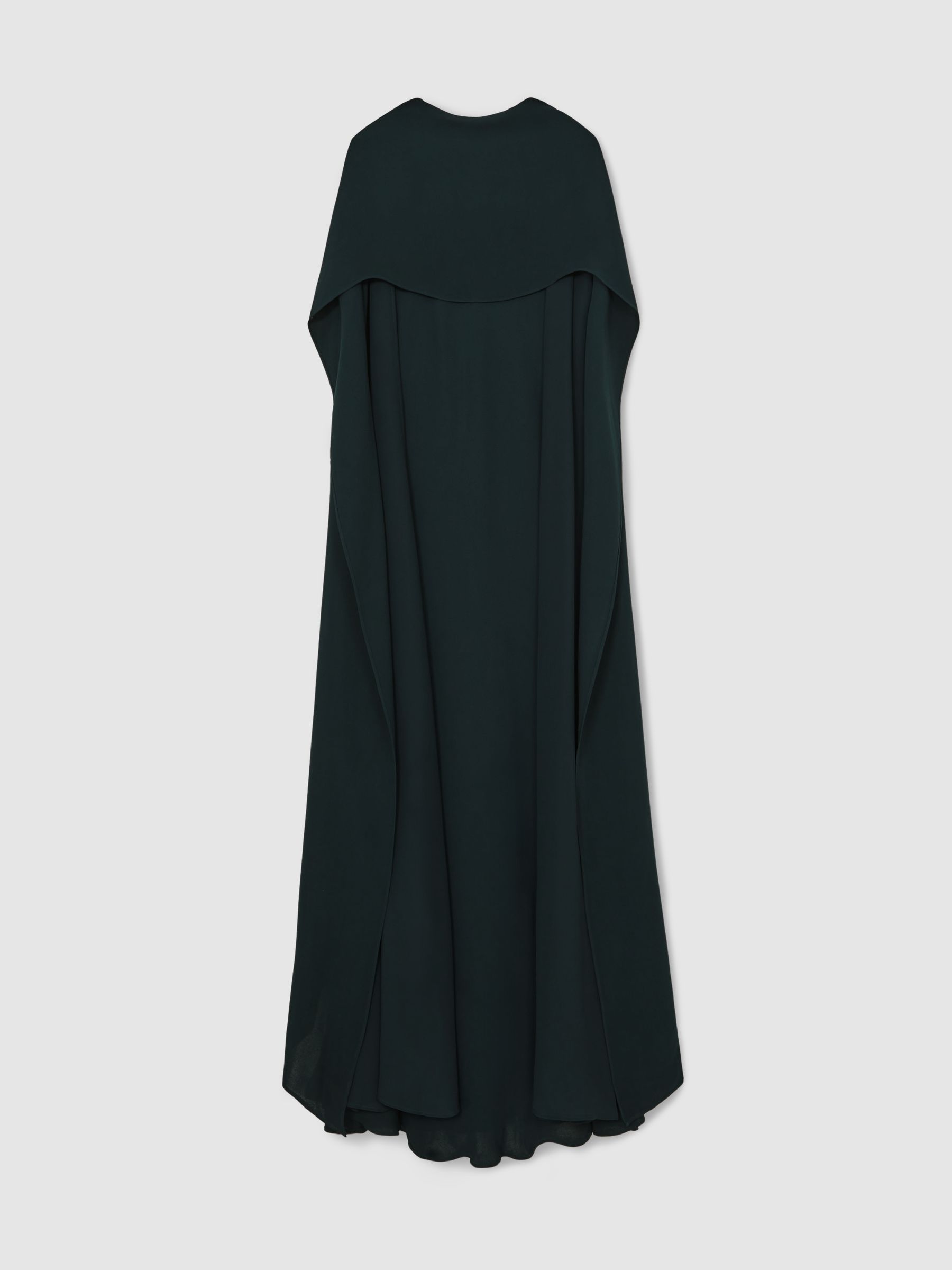 Petite Crepe Cape Maxi Dress in Teal Green - Image 2 of 7