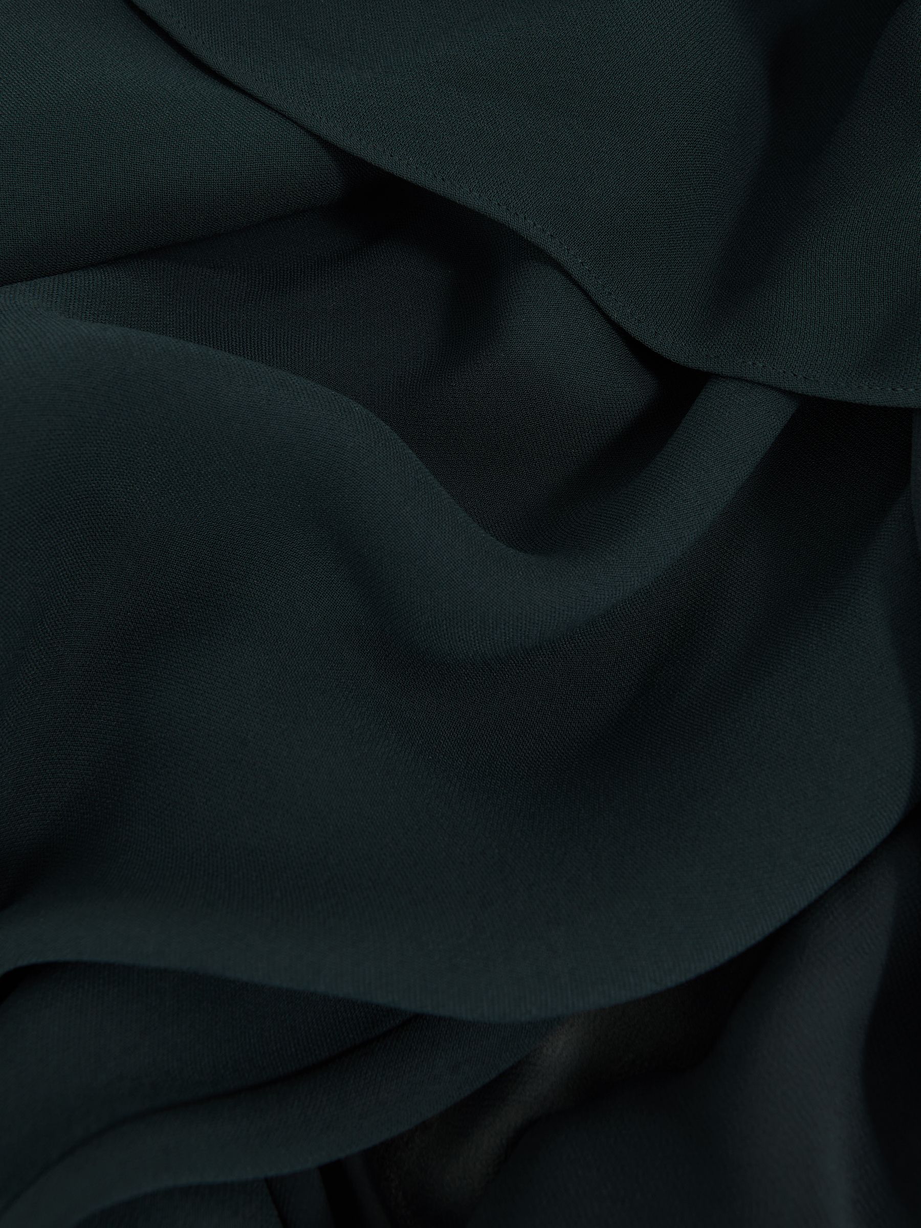 Petite Crepe Cape Maxi Dress in Teal Green - Image 6 of 7