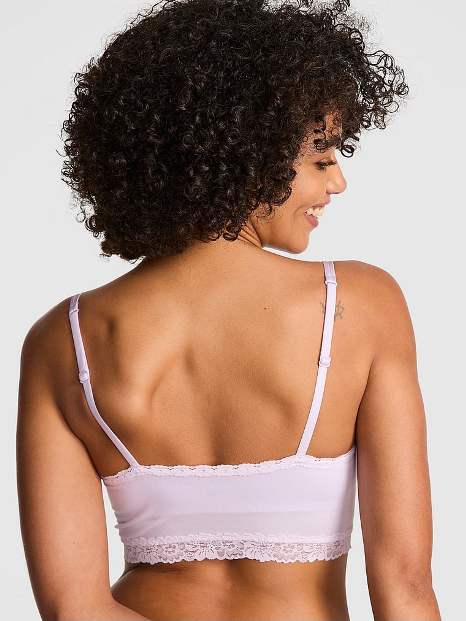 Purple Whisper Bralette Lace Trim Bralette - Image 2 of 3