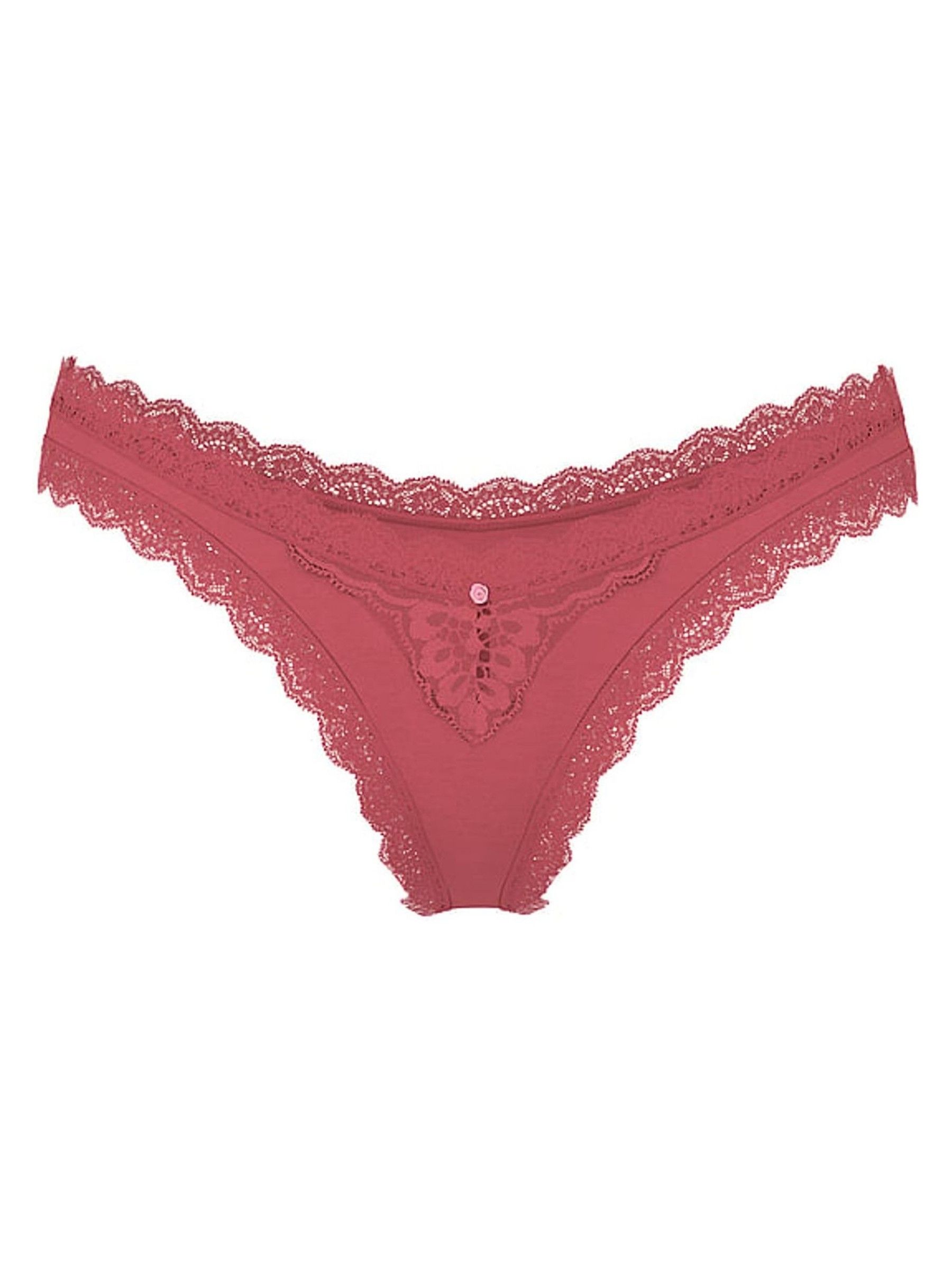 Seductive Rose Pink Lace Trim Brazilian Knickers - Image 3 of 3