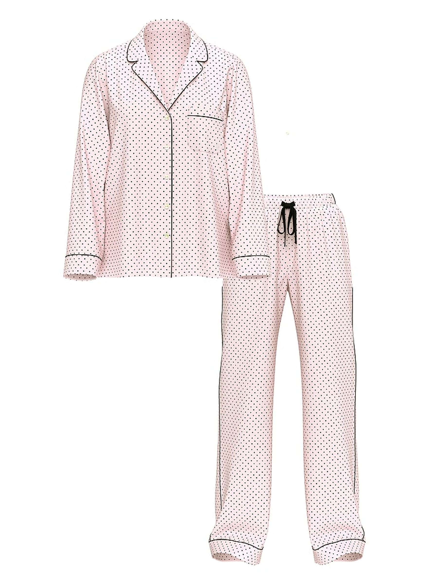 Angel Pink Small Dot Cotton Long Pyjamas Set - Image 3 of 3