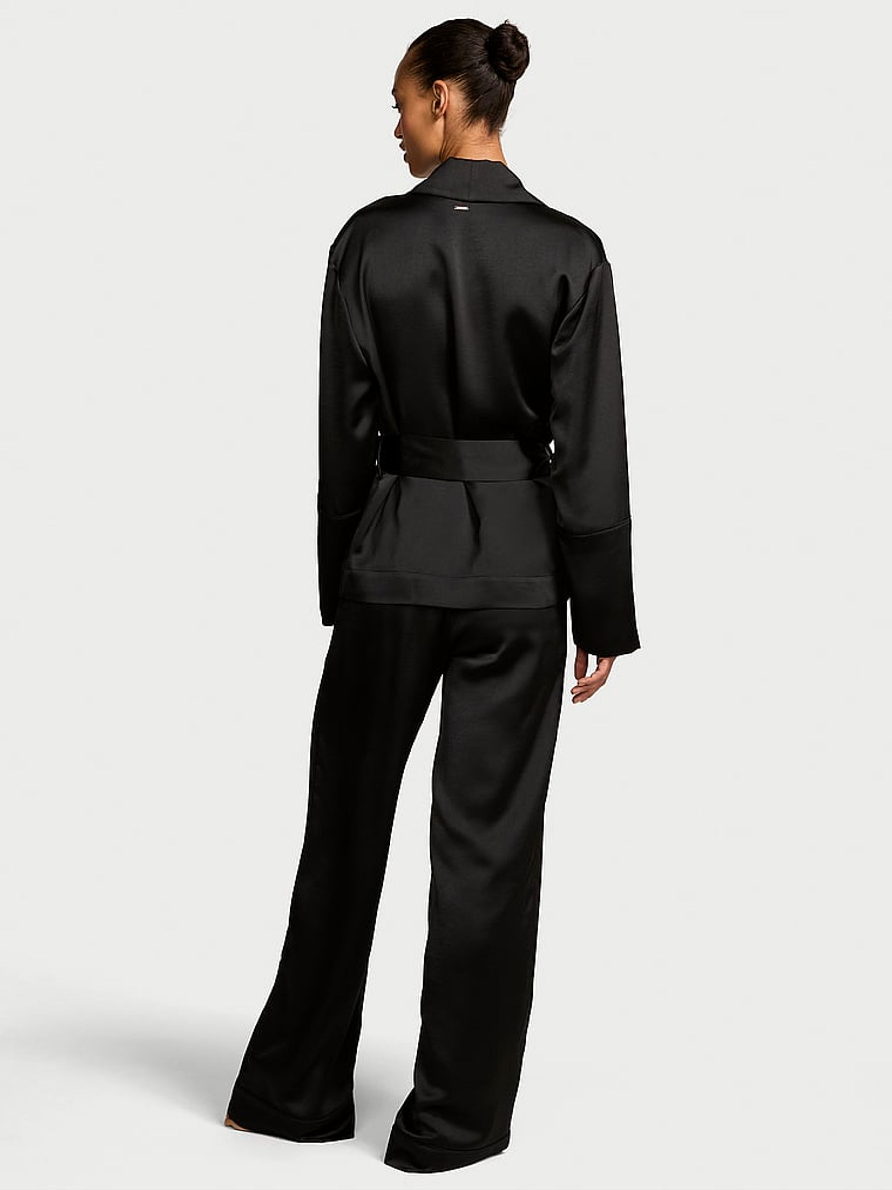 Allure Pink Luxe Satin Wrap and Trouser Set - Image 2 of 2