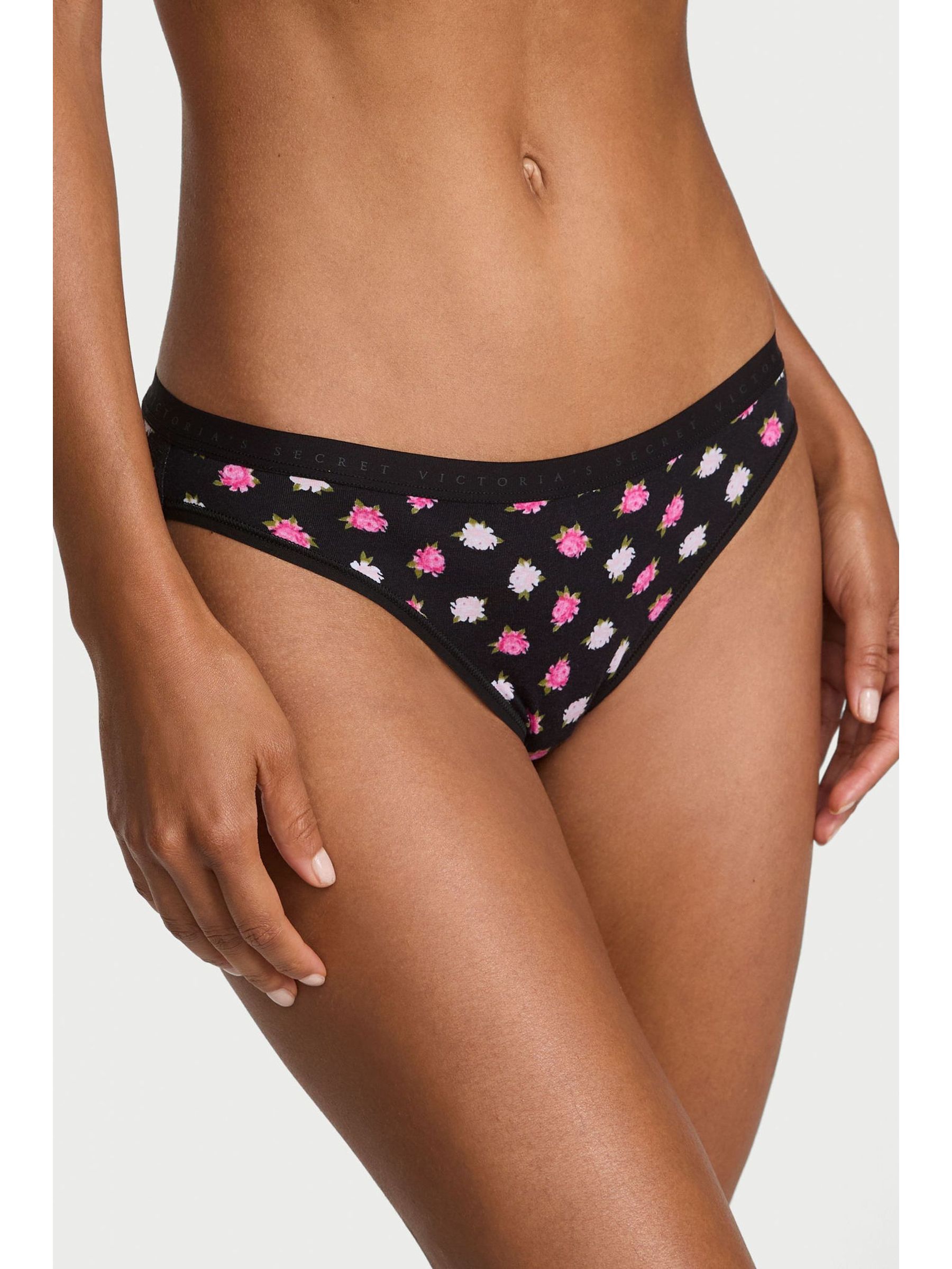 Black Floral Bikini Knickers - Image 1 of 3