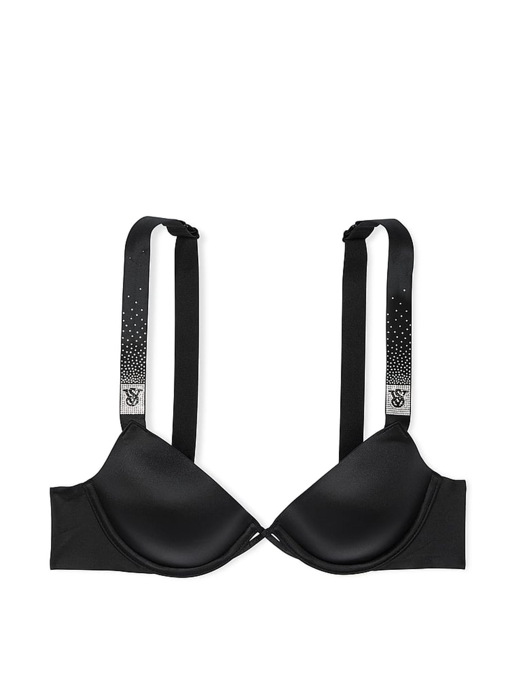 Black Lightly Lined Demi Scattered Shine Strap Bra - Image 4 of 4